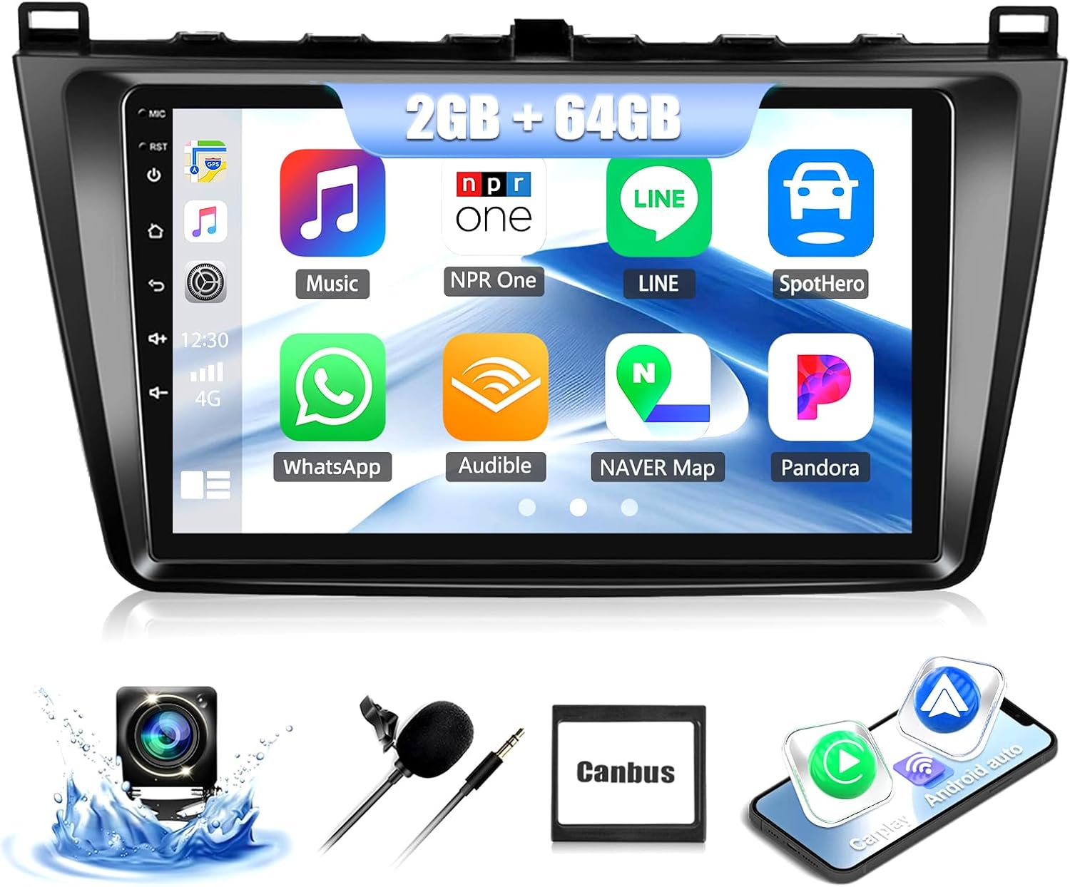 2G+64G for Mazda 6 2007-2012 Android 13 Car Stereo with Wireless Apple Carplay and Android Auto 9
