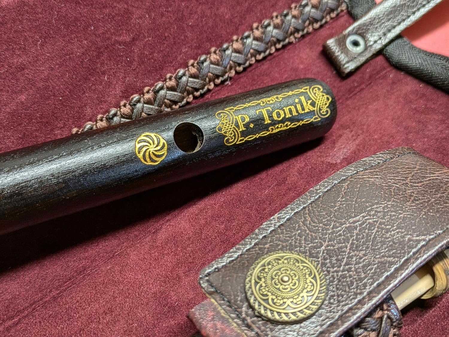 Armenian Duduk Official P. Tonik, Professional Concert Quality Musical Instrument, Handmade from Armenian Apricot Wood, 2 Professional Reeds, Genuine Leather Case, Made in Armenia (Brown Leather Case)