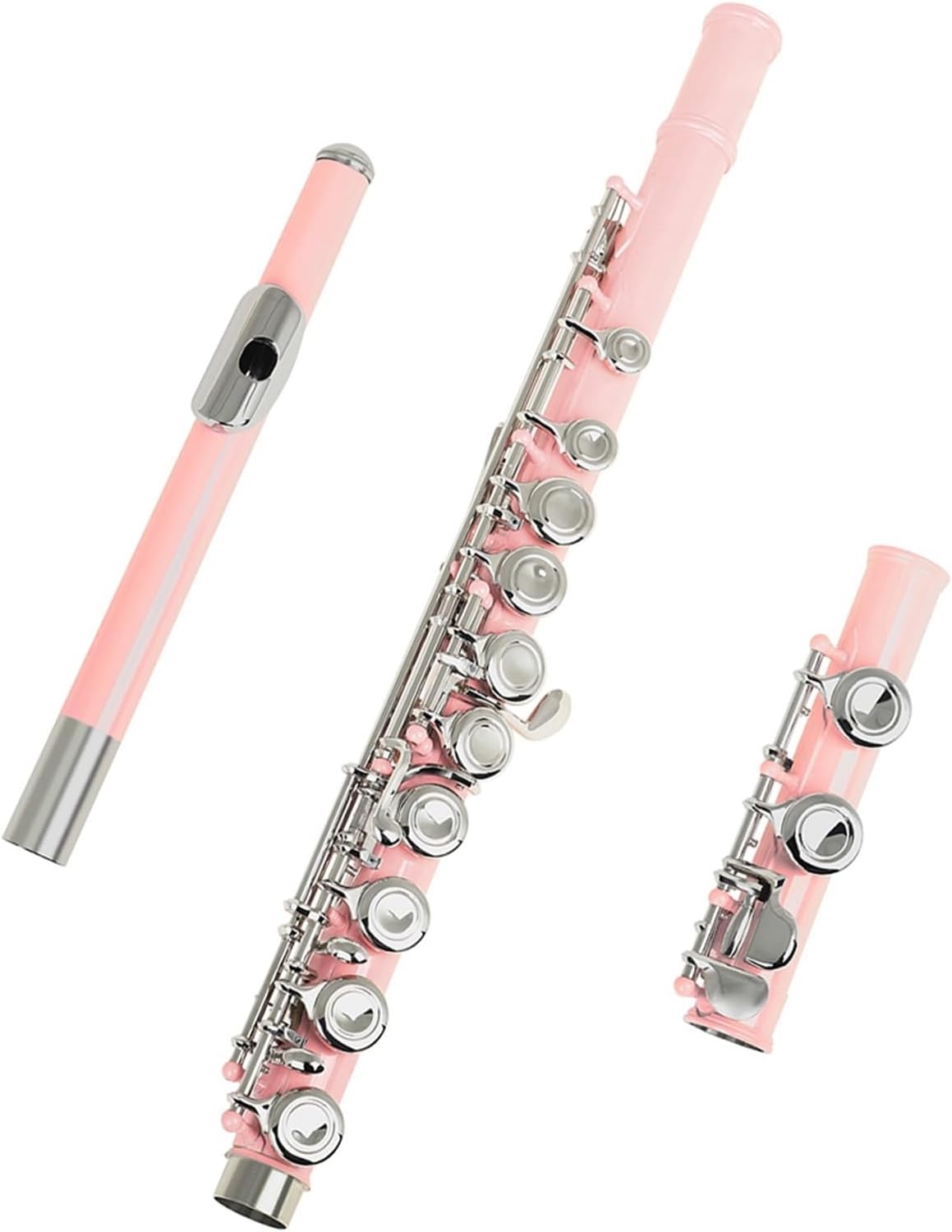 Flute Pink 16 Hole Flute W/E Woodwind Closed Hole C Cassette Flutes Musical Instruments