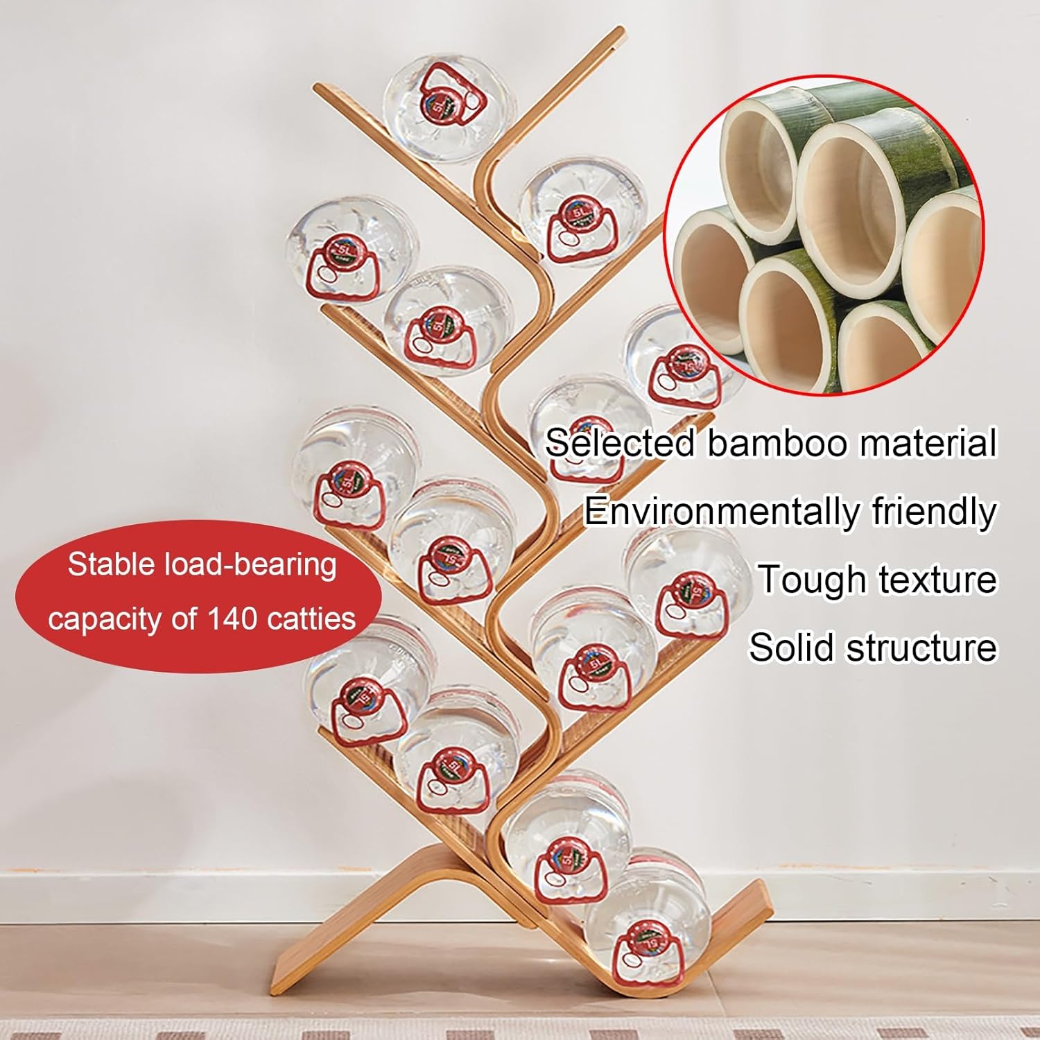 Bamboo Tree Bookshelf, Creative Curved Standing Bookcase Rack, Book Storage Organizer Shelves, Display Floor Book Shelf, Space Saver for Home Office Living Room Bedroom(140cm/55.1in)