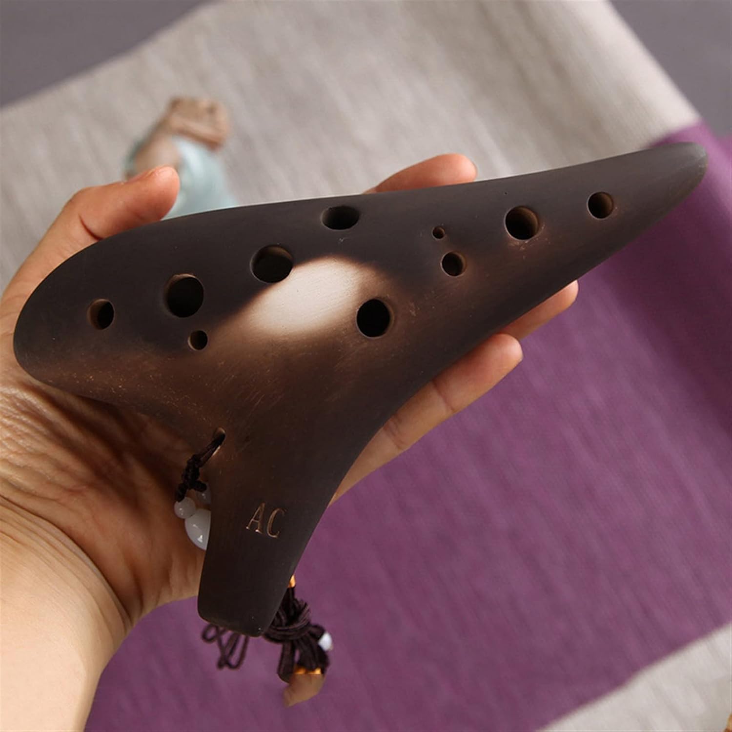 12-Hole Alto C Tone Smoked Ceramic Ocarina Musical Instrument Student Adult Professional Ocarina Wind Instrument Children Ocarina