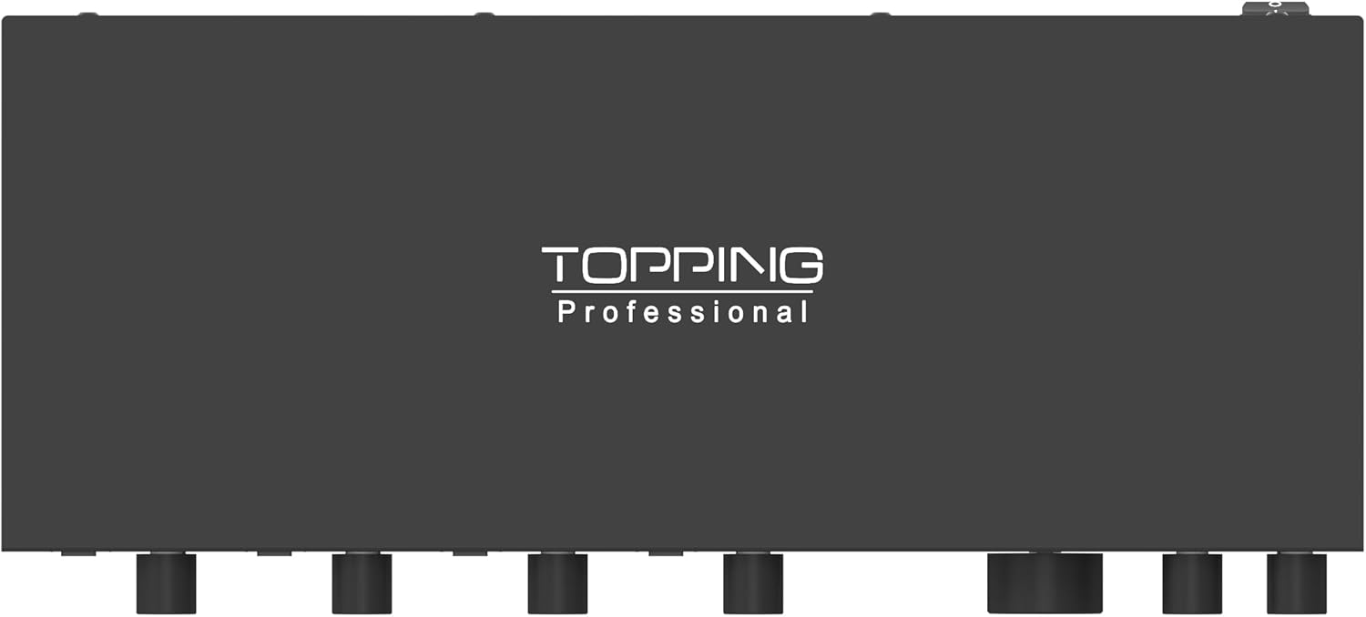 TOPPING E4X4 Pre USB Audio Interface - Dual USB-C Ports, 24bit/192kHz, 4IN/4OUT, Dual Headphone Outputs, Low Noise, Real-Time Monitoring, Mixer, for PC, Mac, iPhone, Professional Recording(Black)