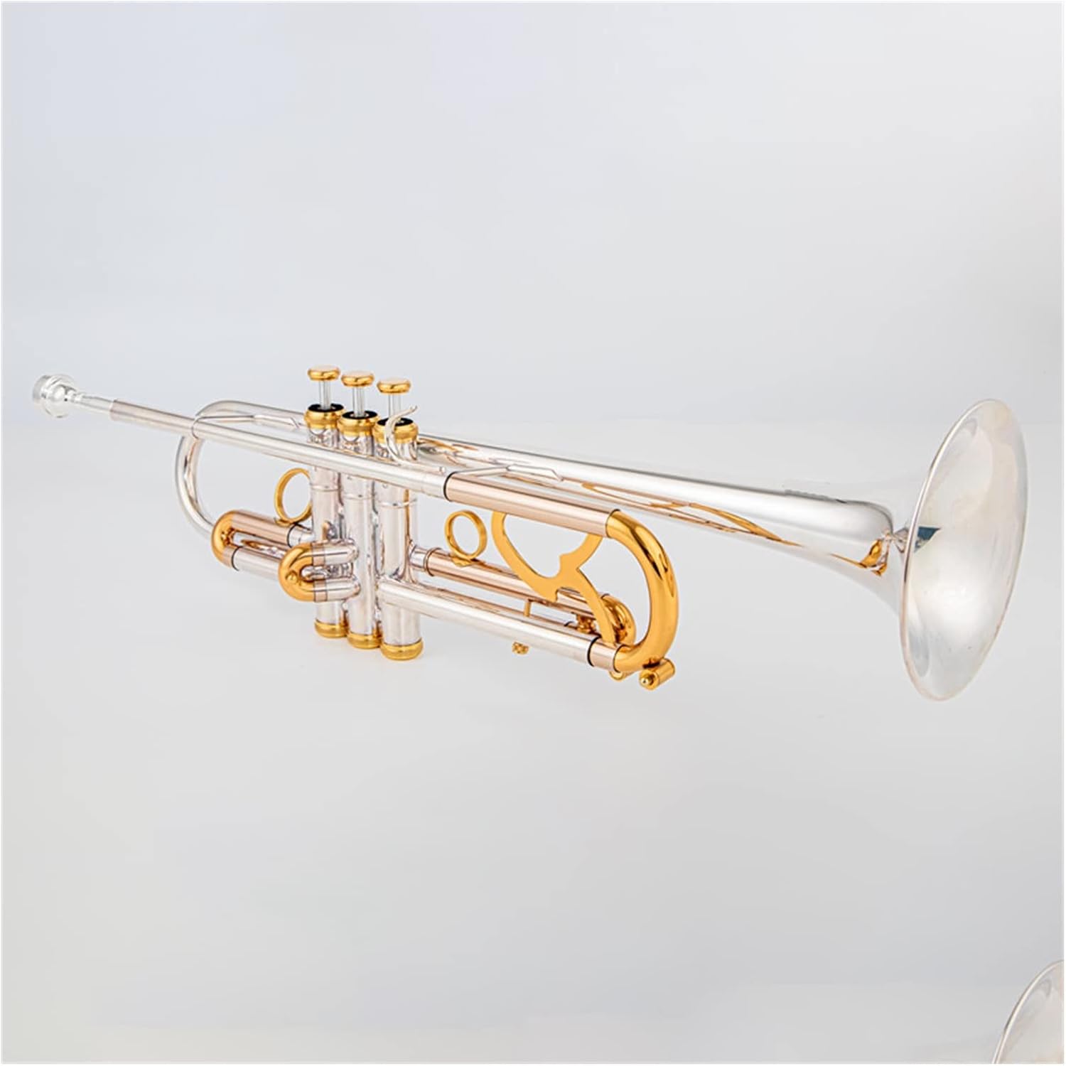 TSTS New Bb Trumpet Instruments Surface Golden Silver Plated Brass Bb Trompeta Professional Musical Instrument Professional Trumpet