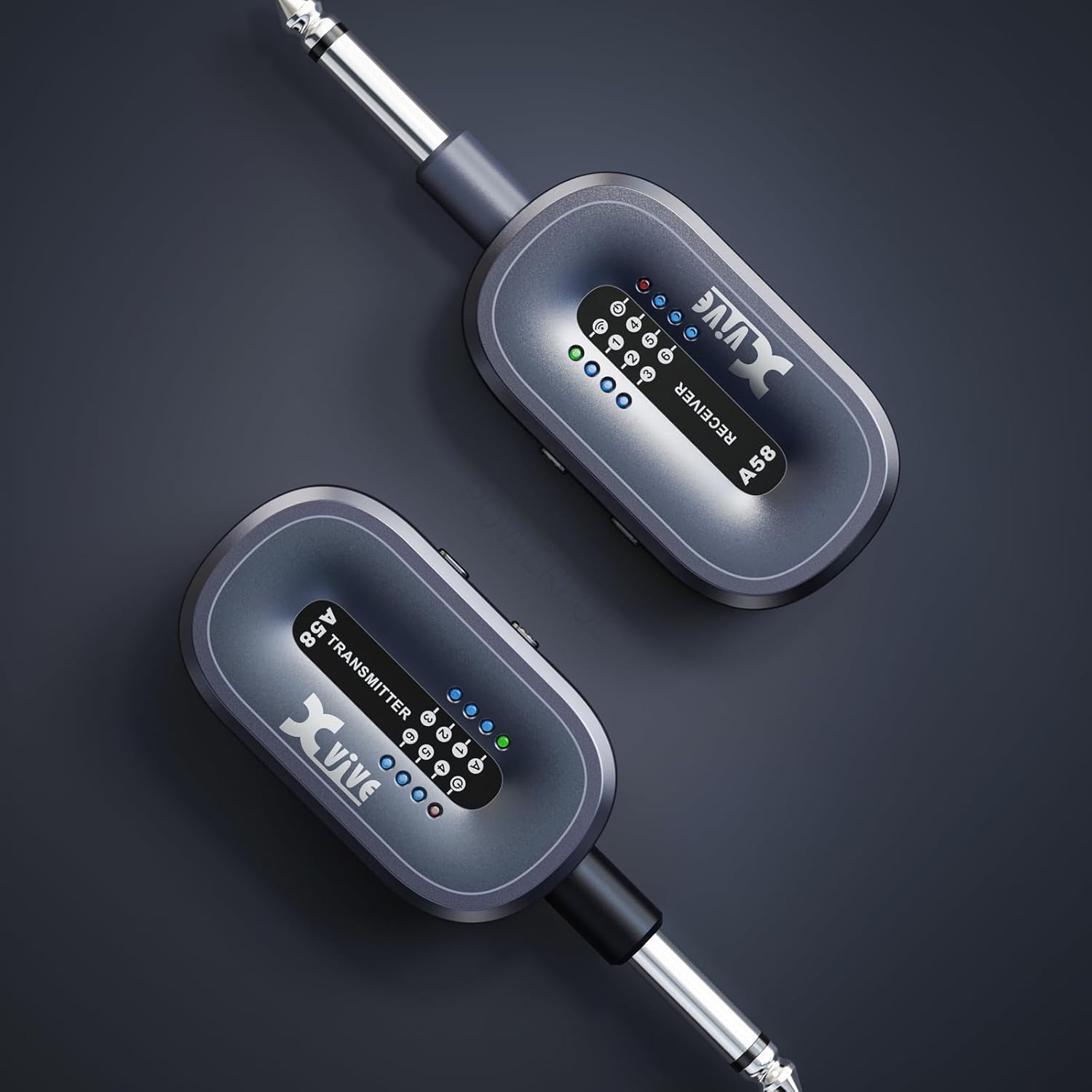 Xvive A58 Wireless Guitar System 5.8GHz Wireless Guitar Transmitter Receiver for Active or Passive Pickup Electric/Acoustic Bass Guitar