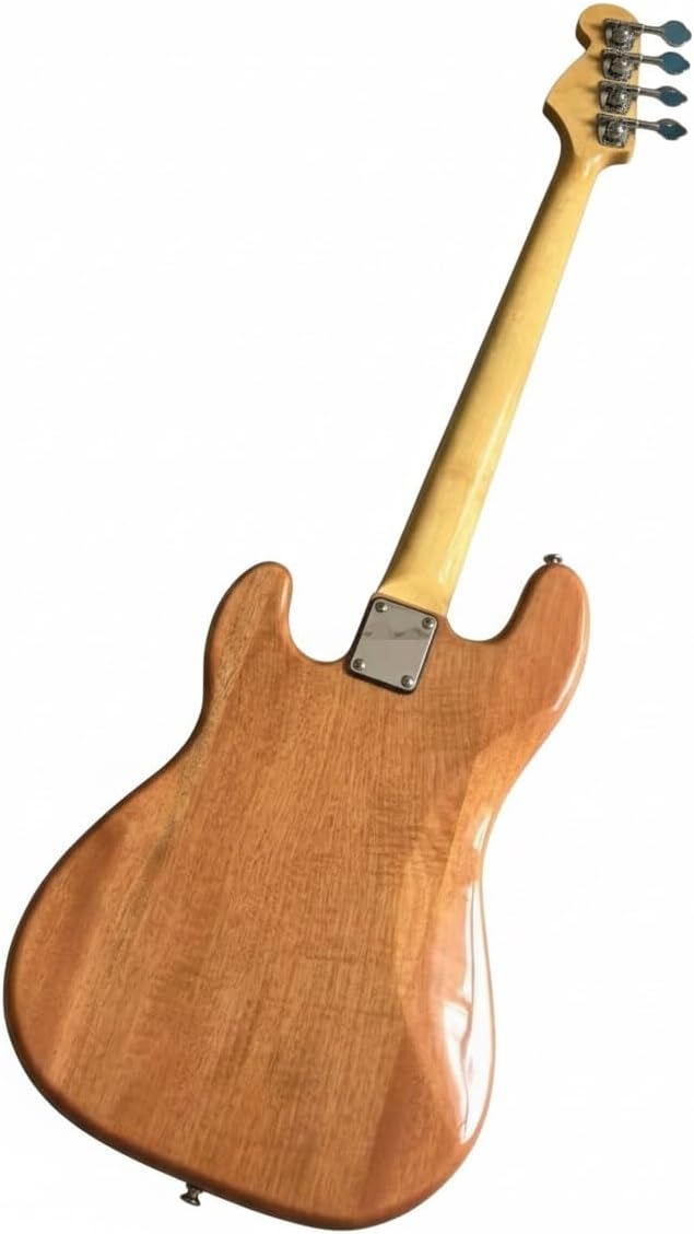 Fretless Electric Bass Guitar Solid Mahogany Body Rosewood Fretboard PJ Pickups 4 String Natural Wood