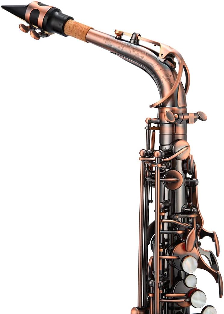 Antigua Winds PowerBell Eb Alto Saxophone(Yellow brass/vintage cooper finish body and keys/big bell/ergonomic design/hand engraving/ABS case)/WAS4240VC