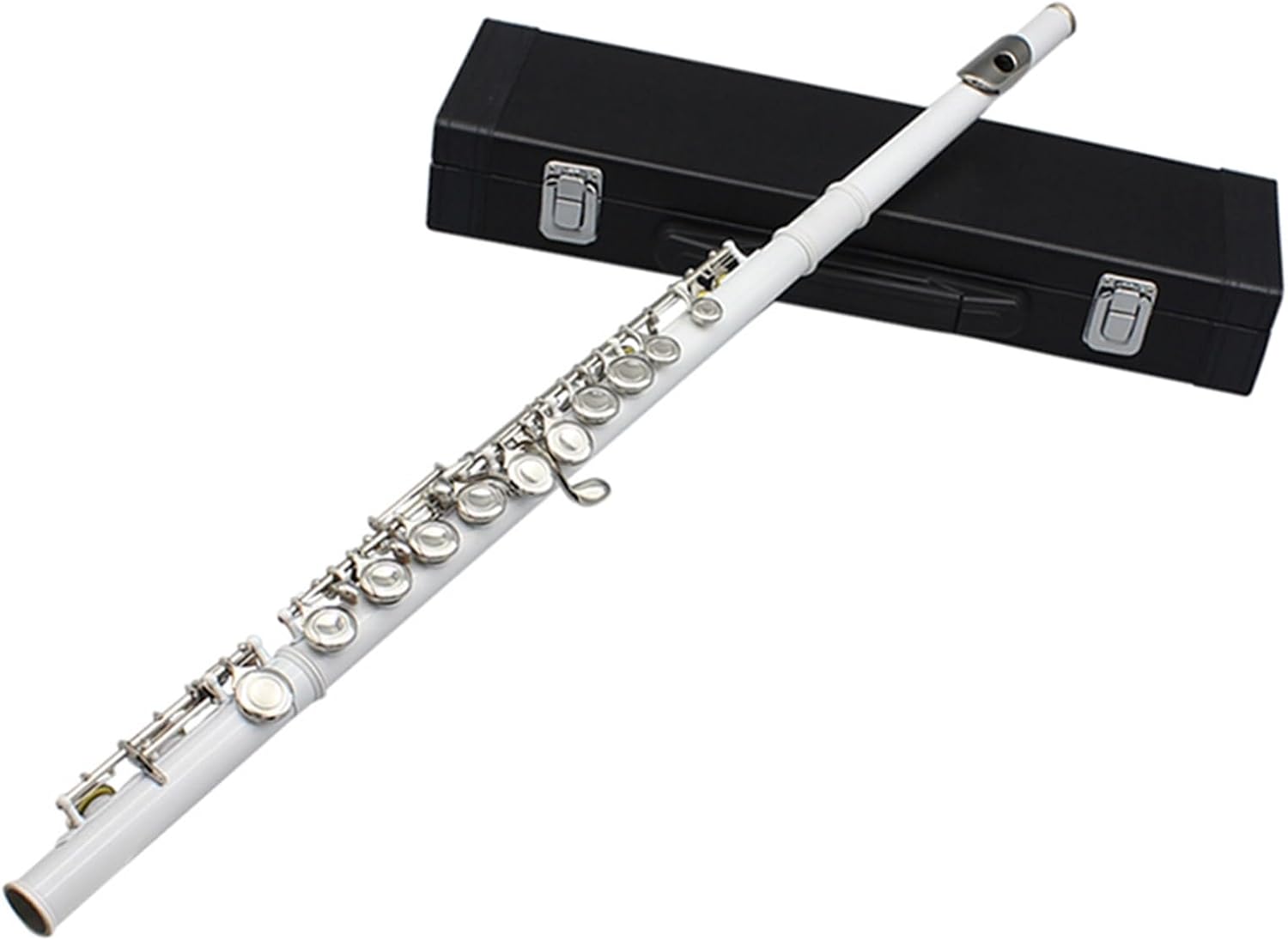 Flute White 16 Holes C Tone Flute with E Key Woodwind Instrument Closed Key Cupronickel Tube Flute Flutes Musical Instruments