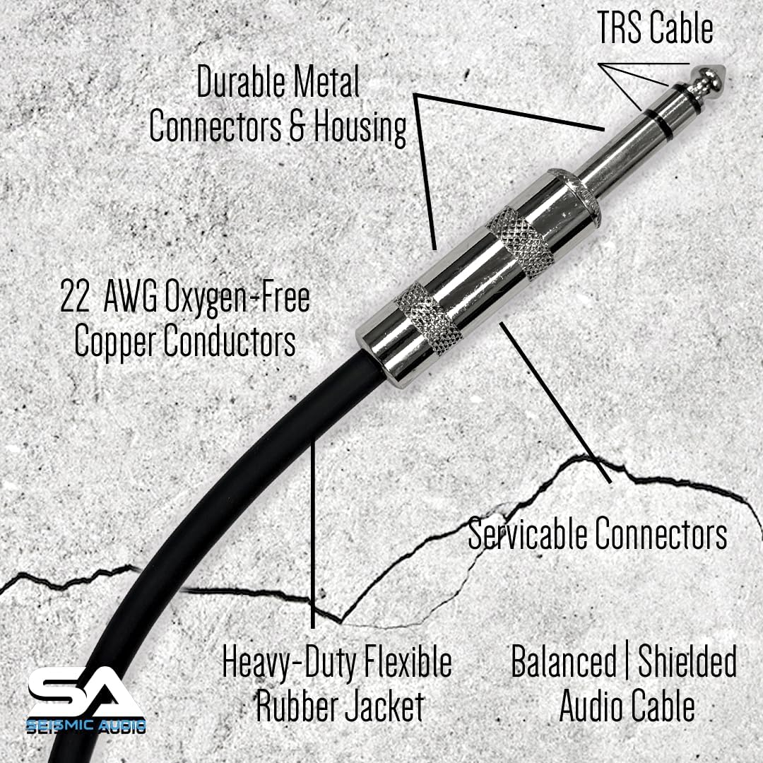 Seismic Audio SATRX-10Black8 8 Pack of Black 10' 1/4