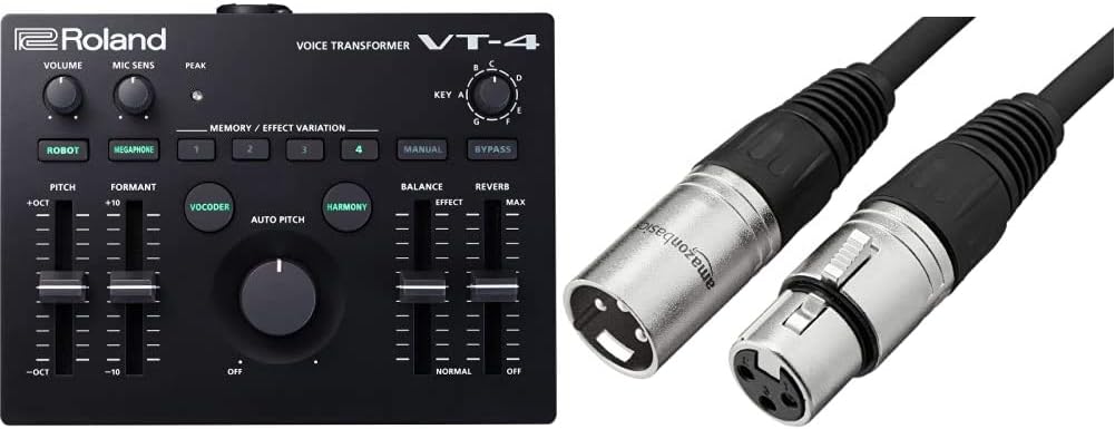 Roland VT-4 Vocal Transformer and Amazon Basics XLR Microphone Cable