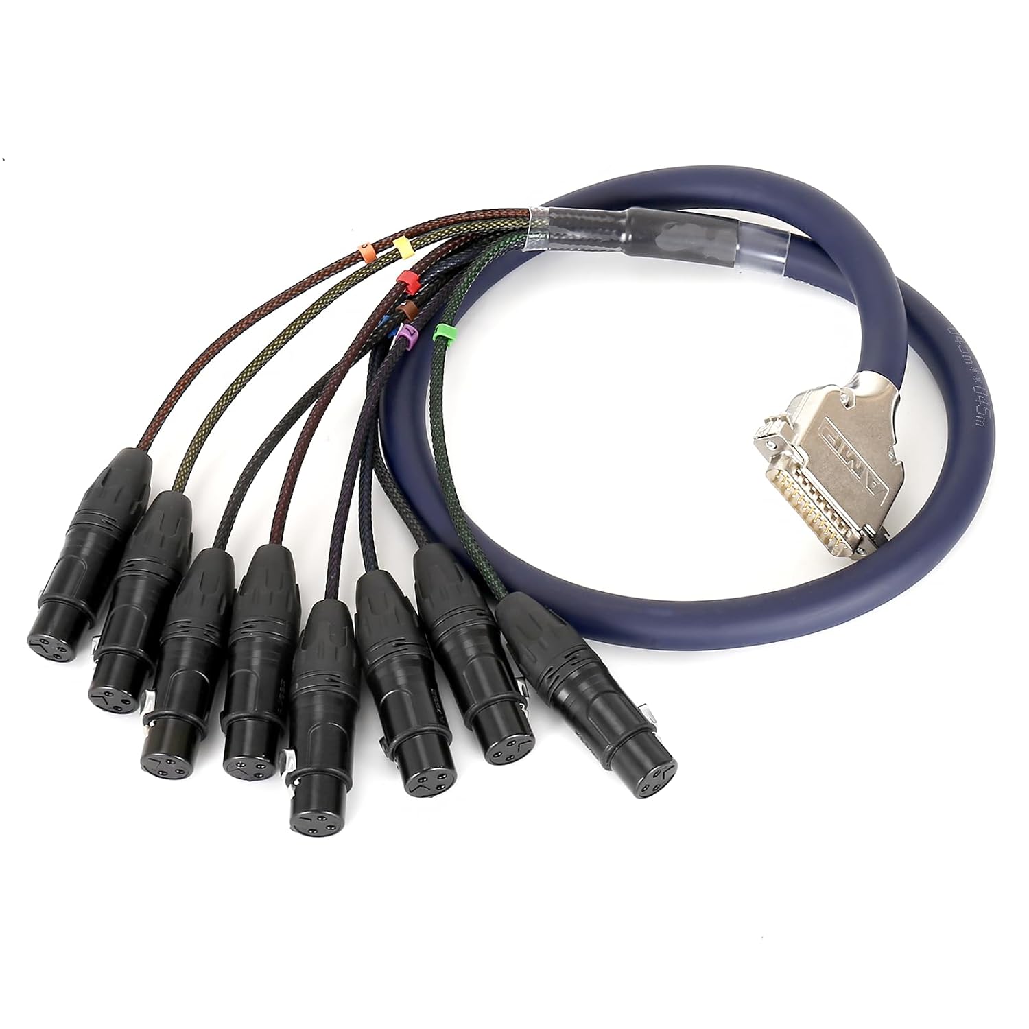 DB25 to XLR Snake Cable, 9.84FT 8-Channel Balanced DB25 Female to XLR 3-Pin Female Breakout Cable for Audio Patch Bay, Mixer, Studio Recording Equipment