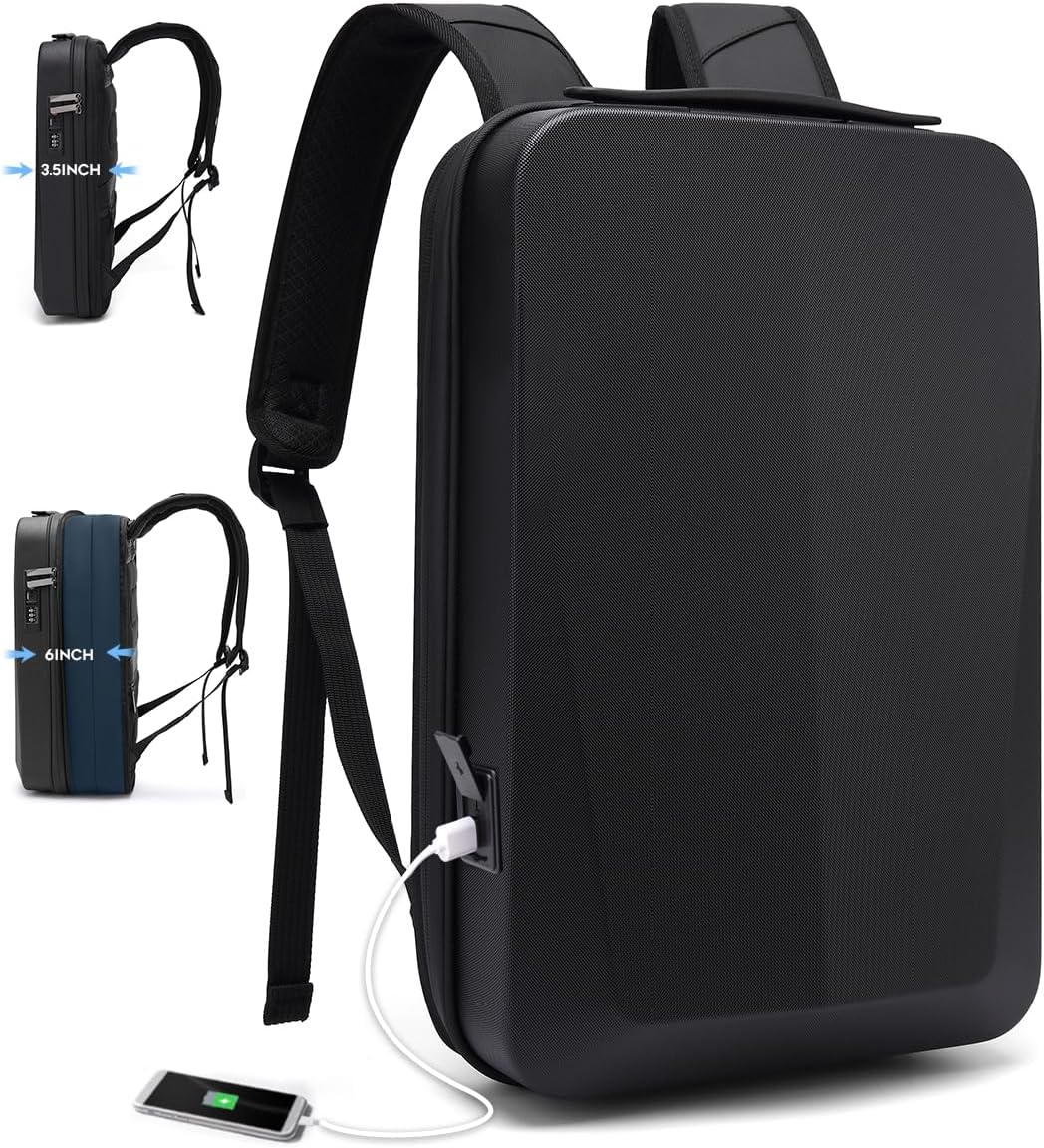 BANGE Laptop Anti-theft backpack Hard Shell Expandable Commute backpack can Hold 15.6 inch laptop for men and women