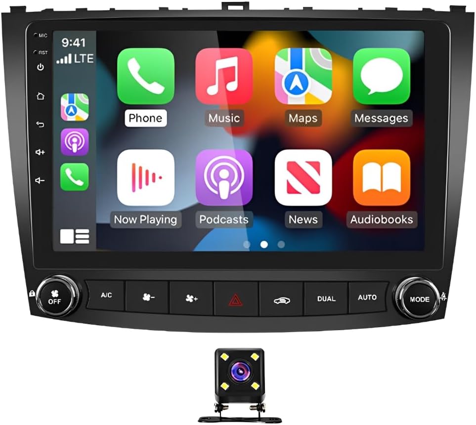 Car Stereo 2-Din Digital Media Receiver for Lexus IS250/IS350 2006-2012, Car Audio Receivers with CarPlay Android Auto 10