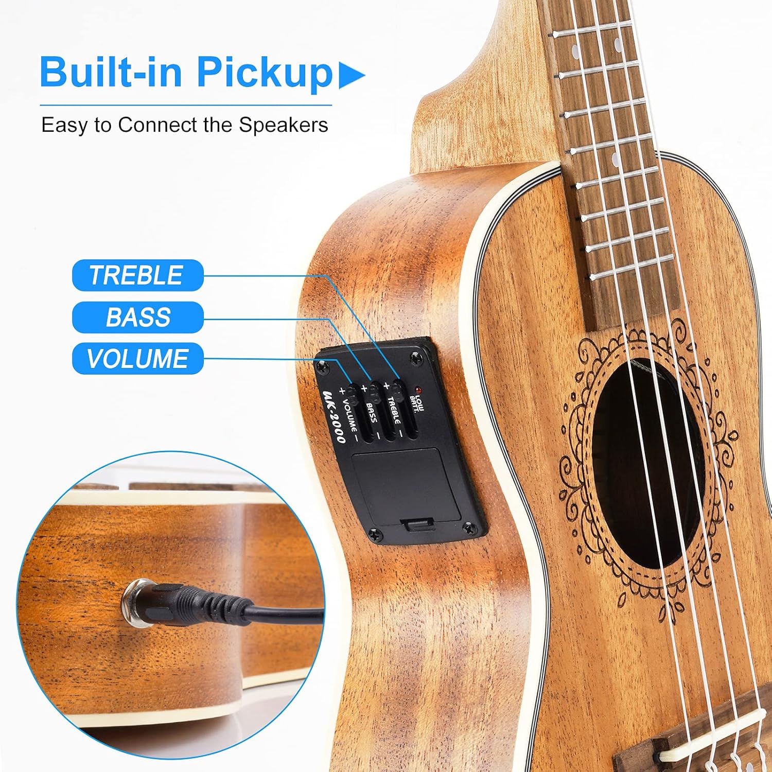Tenor Ukulele, Acoustic Electric Ukelele 26 inch Uke Mahogany Ukulele Professional Set with Equalizer Starter Kit (Gig Bag, Picks, Straps, Strings, Cleaning Cloth, Getting Started Manual) by Vangoa