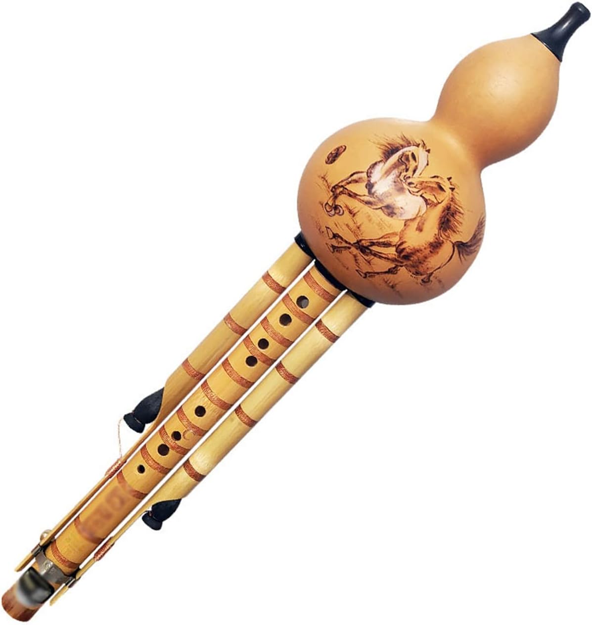 Nine-Hole Cucurbit Silk Beginner Adult C-Flat B Cucurbit Professional Gourd Flute Piccolo Wind Instrument Soft Tone, Performance Recording (Color : Wood, Size : B-Flat)