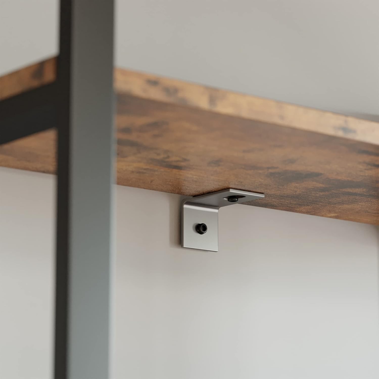 IRONCK Bookshelf 6-Tier Ladder Shelf 110lbs Display Shelf Vintage Industrial Style Bookcase for Home Office, Living Room