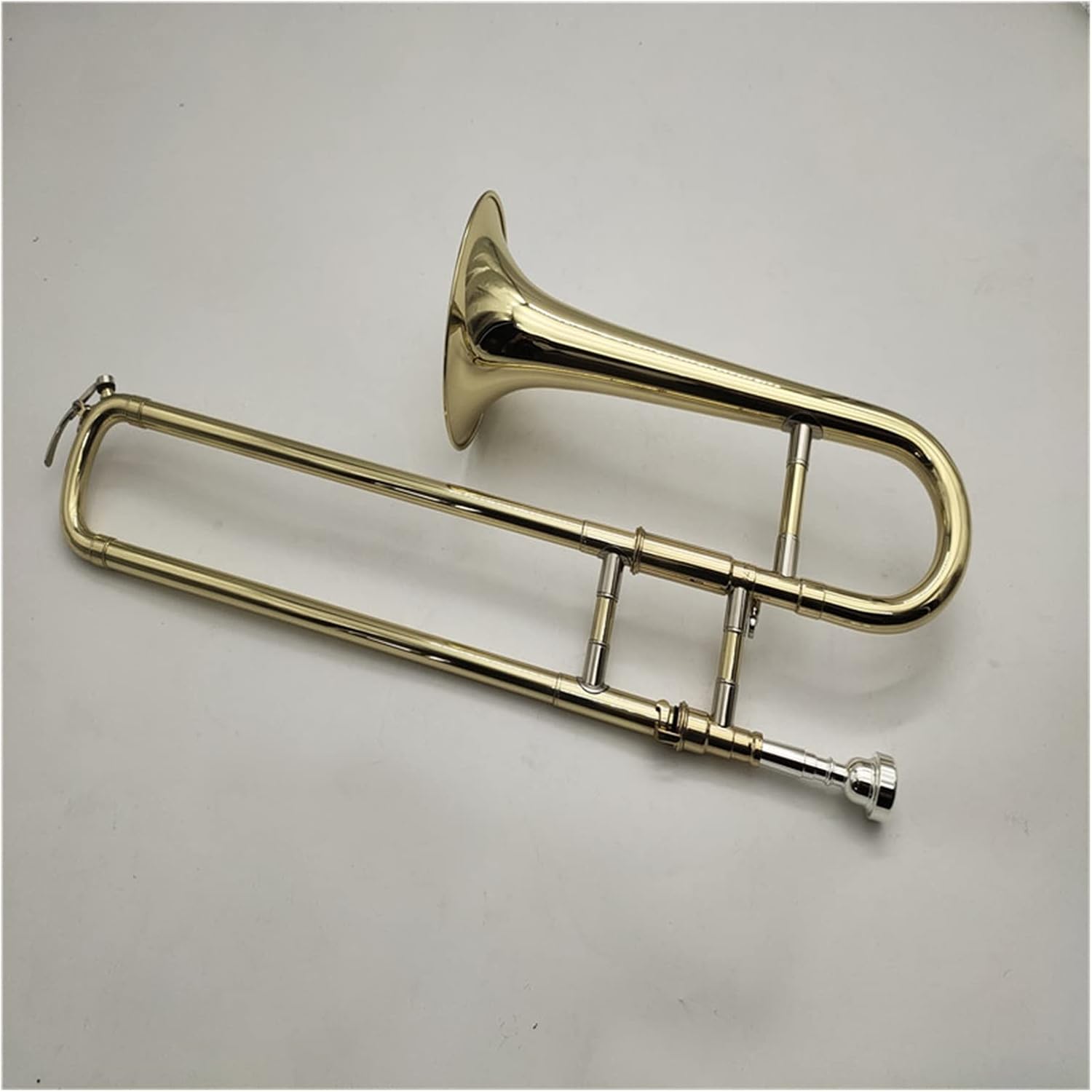 FLFL Student Trombone B Flat Trombone Brass Plated with Case Gloves Wind Instruments