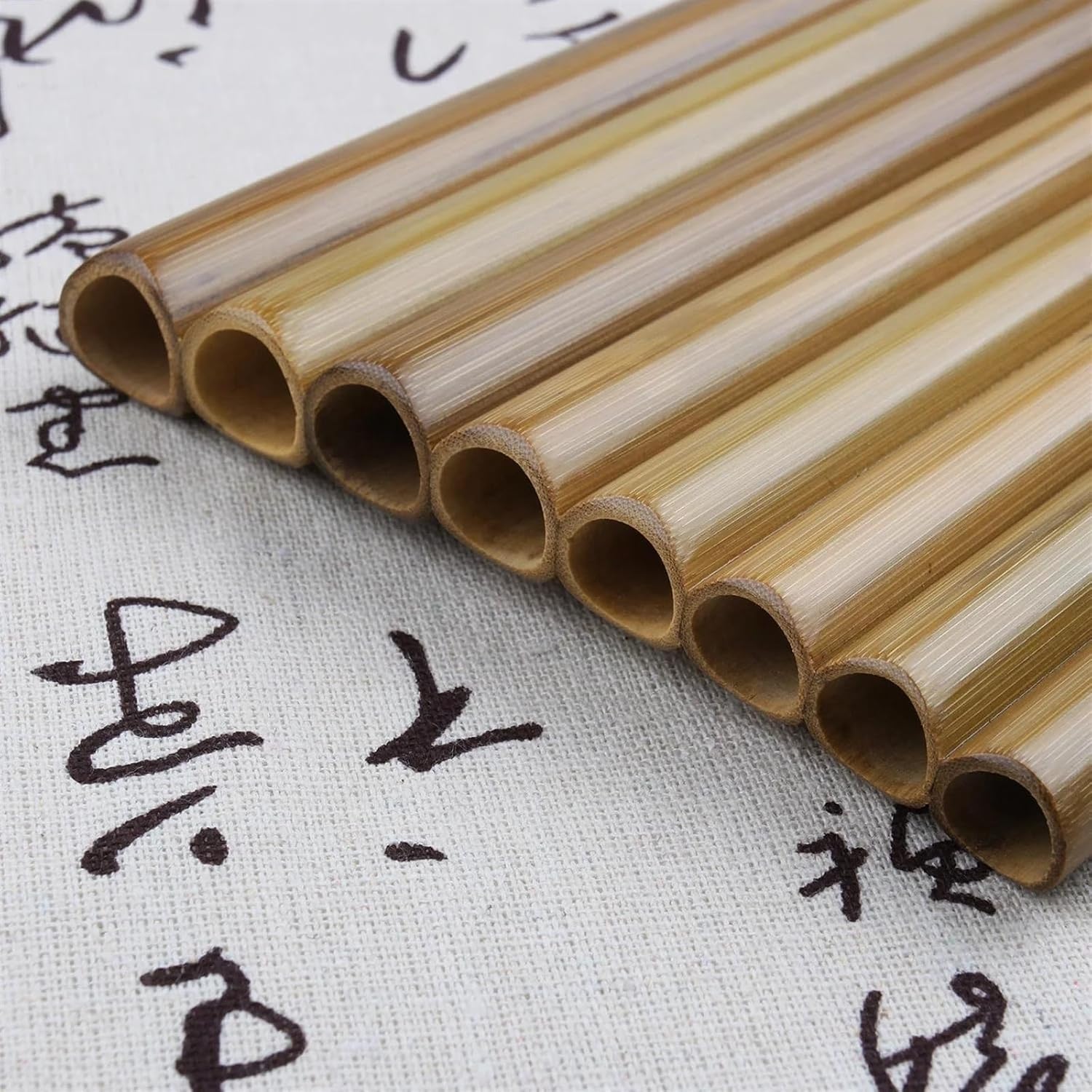 8 Pipes Pan Flute Woodwind Instrument Chinese Traditional Musical Instrument (Color : Right Natural color)