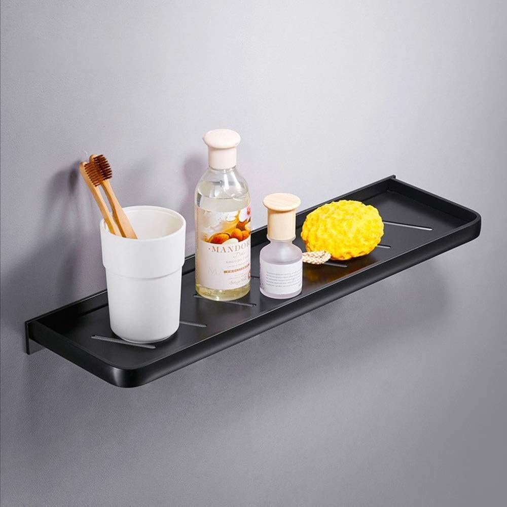 Wall Shelf Nordic Black Bathroom Shelf Wall Mount Space Aluminium Black Bathroom Shelf Square Shower Shelf Corner Storage Holder Shelves Metal Floating Shelves Strong and stutowel Rail Radiator