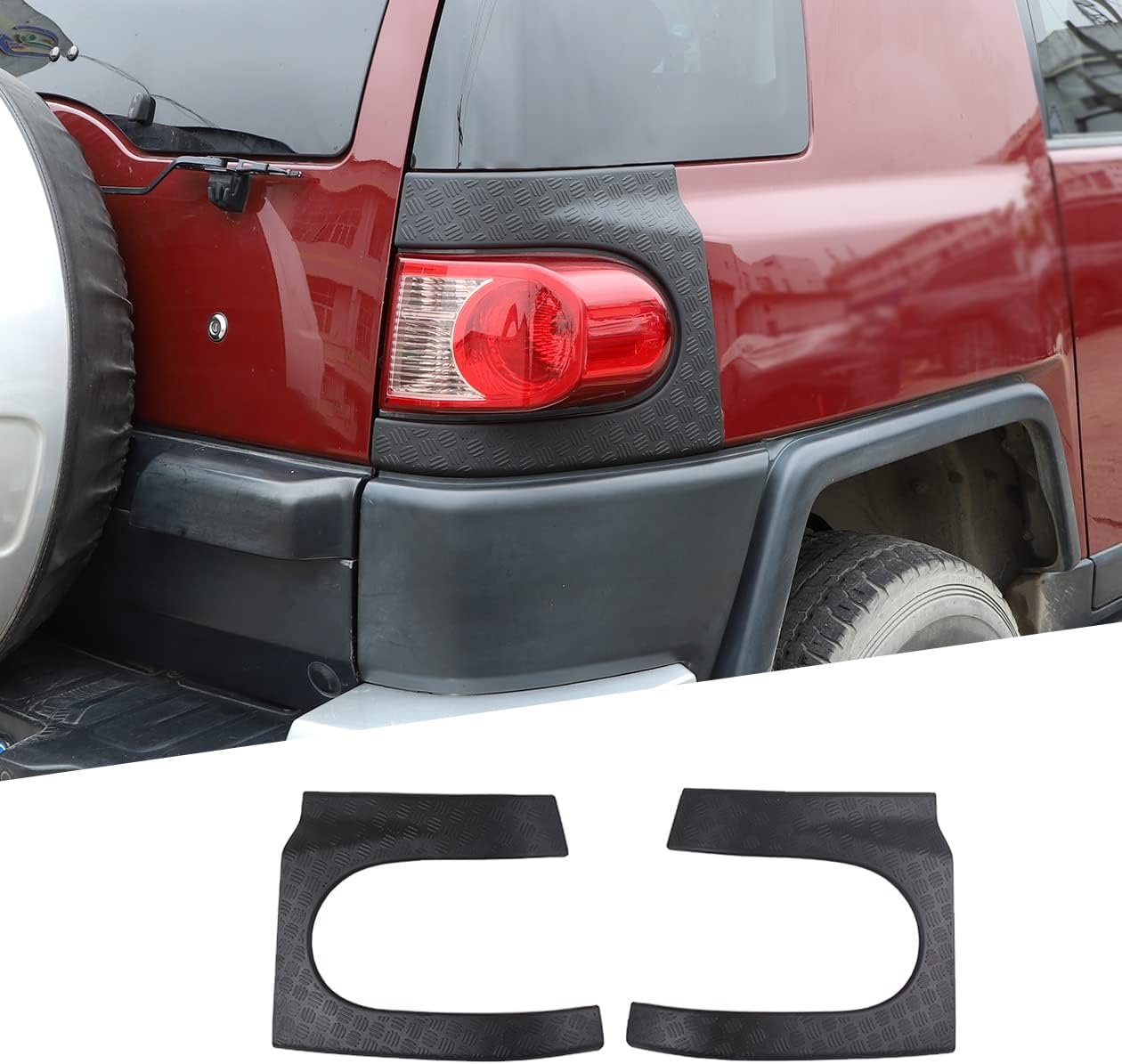 Tail Light Body Armor Corner Guards Compatible with Toyot@ FJ Cruiser 2007-2021, Trail Armor Rear Corner Covers, Taillight Cowl Body Armor Outer Cowl Covers Corner Guards, 2PCS (Tail Light)