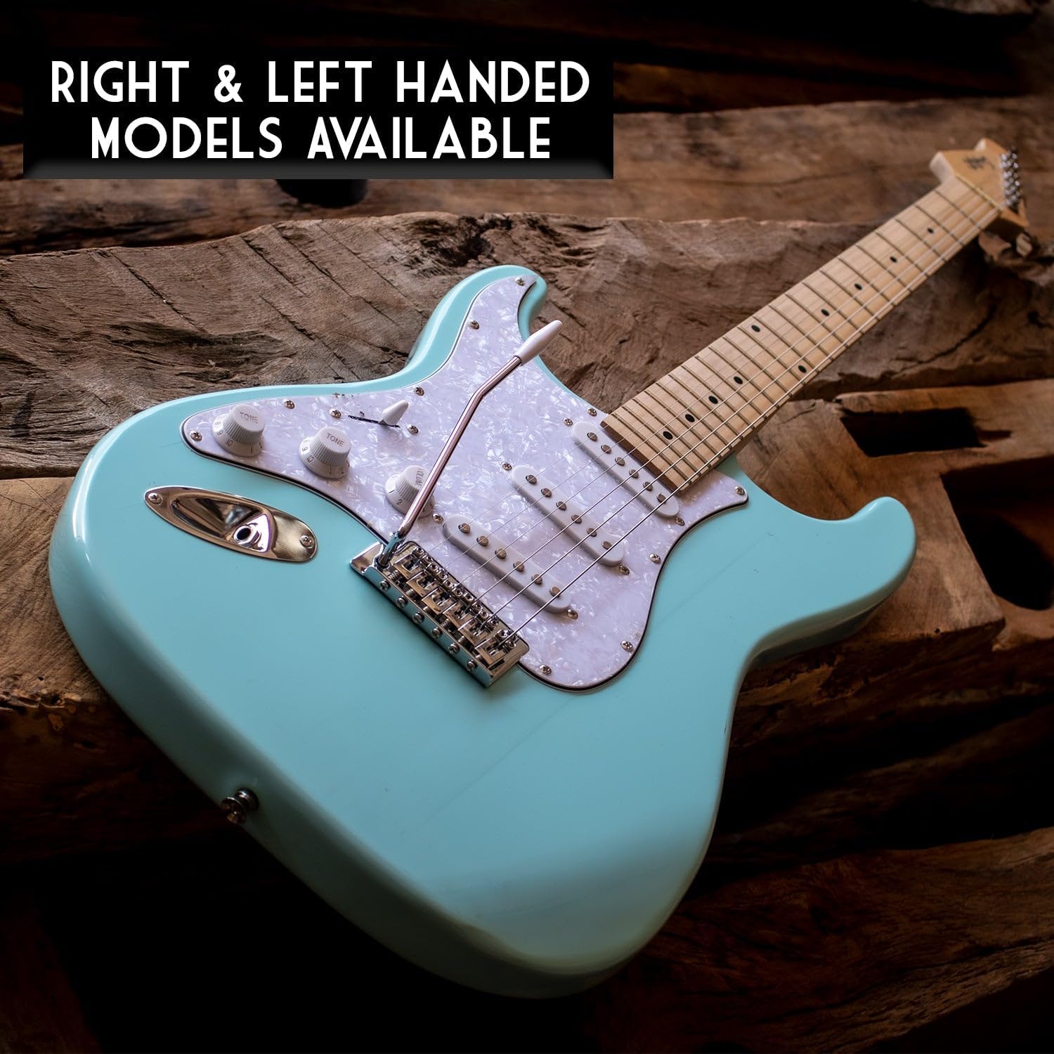 Sawtooth Daphne Blue ES Series Electric Guitar w/White Pearloid Pickguard - Includes: Accessories, Amp & Gig Bag