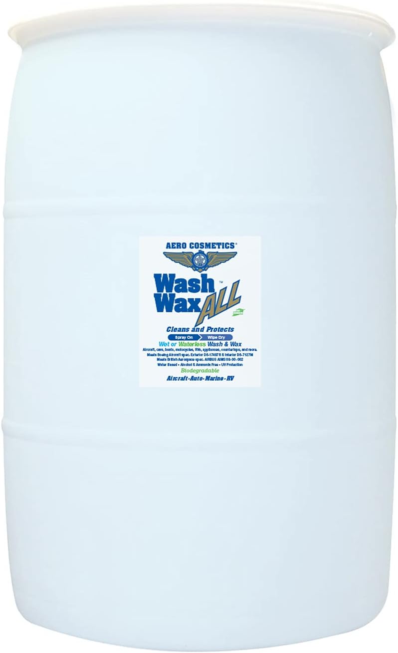 Wet or Waterless Wash Wax Kit 55 Gallons. Cleans, Protects, Shines. Aircraft Quality Just Spray On and Wipe Dry
