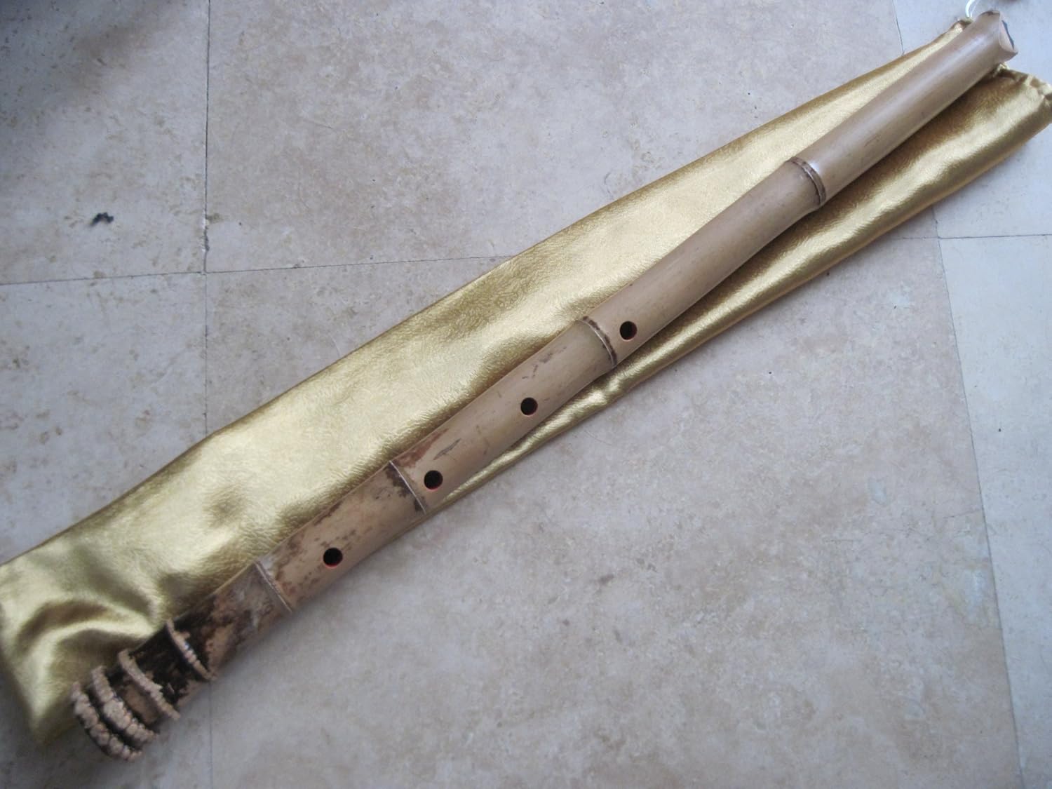 2.3 Pentatonic Shakuhachi with Root End 5 Holes Kinko Wudaguji inlet with buffalo horn flake- Traditional Zen Instrument