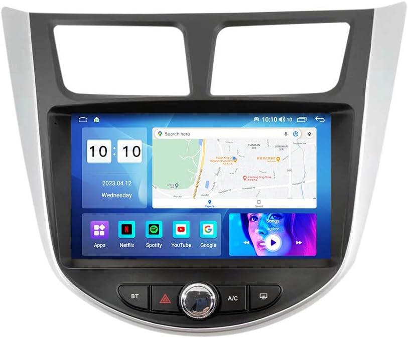 Android Car Stereo for Original Car Style Hyundai Verna 2010-2016,9 inch IPS Touchscreen with Upgrade Wireless CarPlay & Android Auto,WiFi/GPS,Support SWC and Subwoofer,8-Core 8G+256G