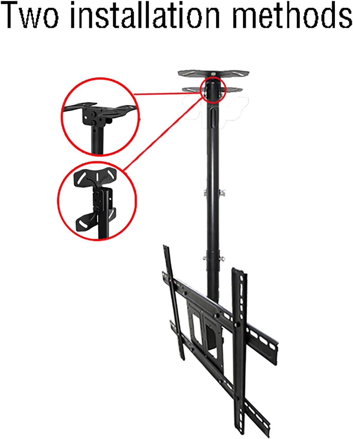 TV Stand,tv Wall Mount TV Ceiling Mount, Adjustable Wall Ceiling Tilting TV Mount, Fits Most 32-70inch TVs, Mount On Vaulted Ceilings,60260cm