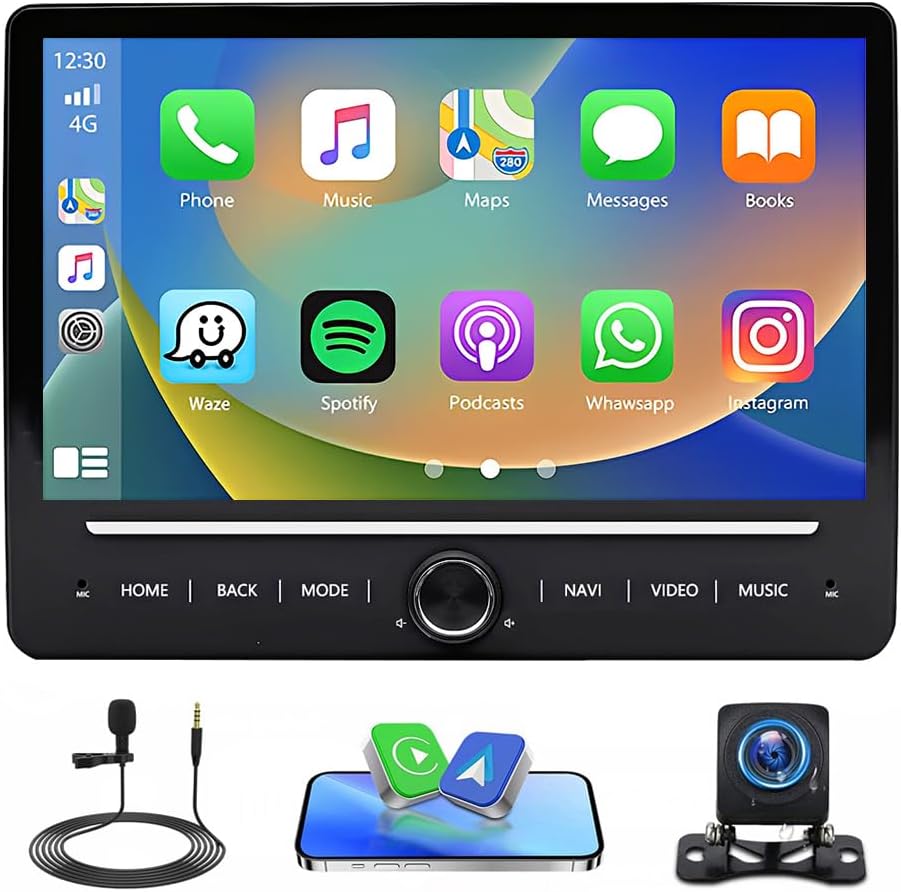 Car Stereo Radio Compatible for Silverado 3500HD 2007-2013 with Carplay Android Auto GPS Navigation 10in Touchscreen Car Radio Player with Bluetooth WiFi SWC Mirror Link Split Screen + Backup Camera