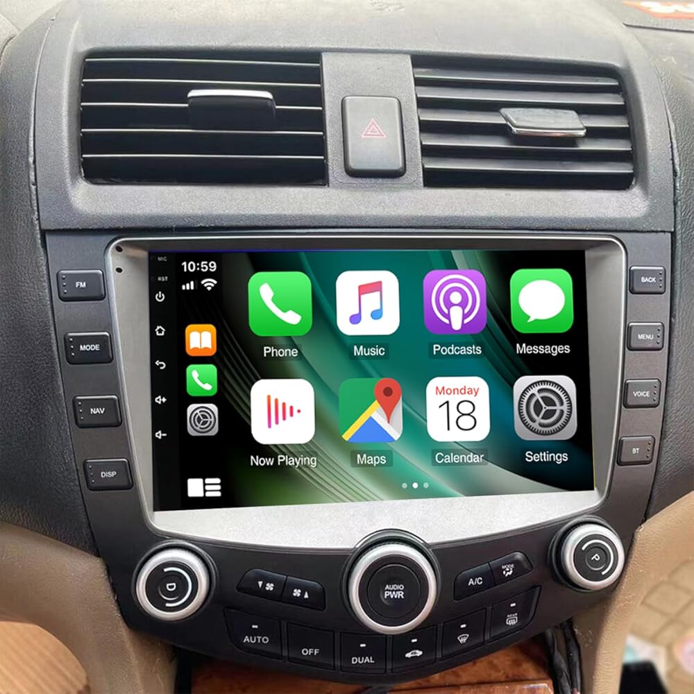 PHEZEN Car Stereo Radio Fit for Honda Accord 2003 2004 2005 2006 2007, 9 Touchscreen Car Radio with Carplay Android Auto in-Dash Head Unit WiFi GPS Mirror Link Backup Camera 2+32G