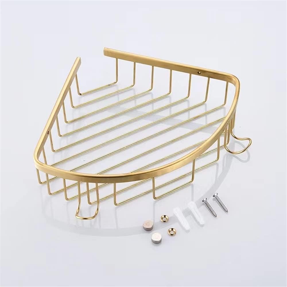 Corner Shower Caddy Bathroom Shelf, Stainless Steel Wall Mount Triangular Cosmetic Shelves, Corner Drain Basket Storage Rack With Hook Shower Organizer (Color : Silver)