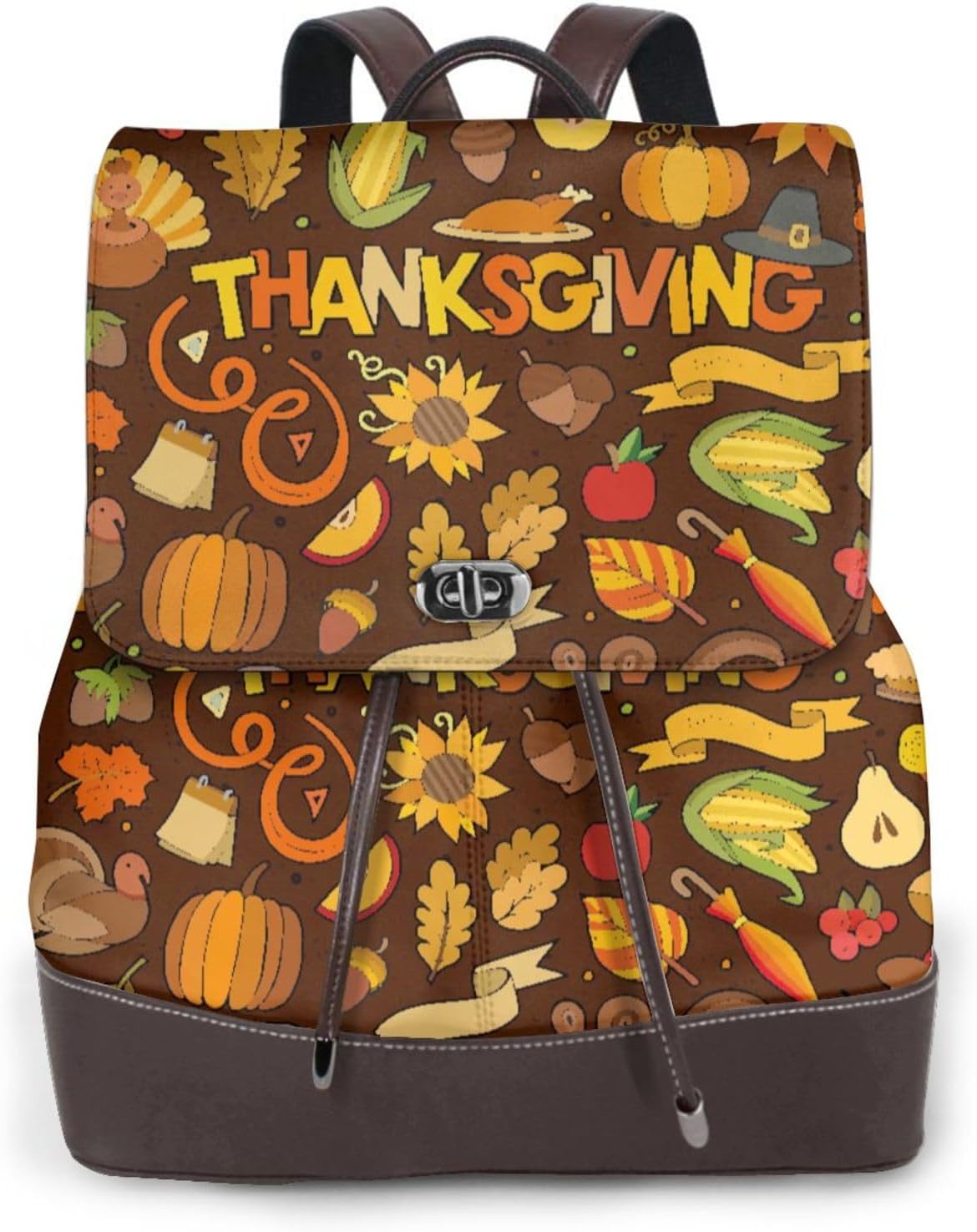 Thanksgiving Autumn for Womens Backpack Purse Microfiber PU Anti-theft Large Fashion Designer Travel Bag Ladies Shoulder Bags