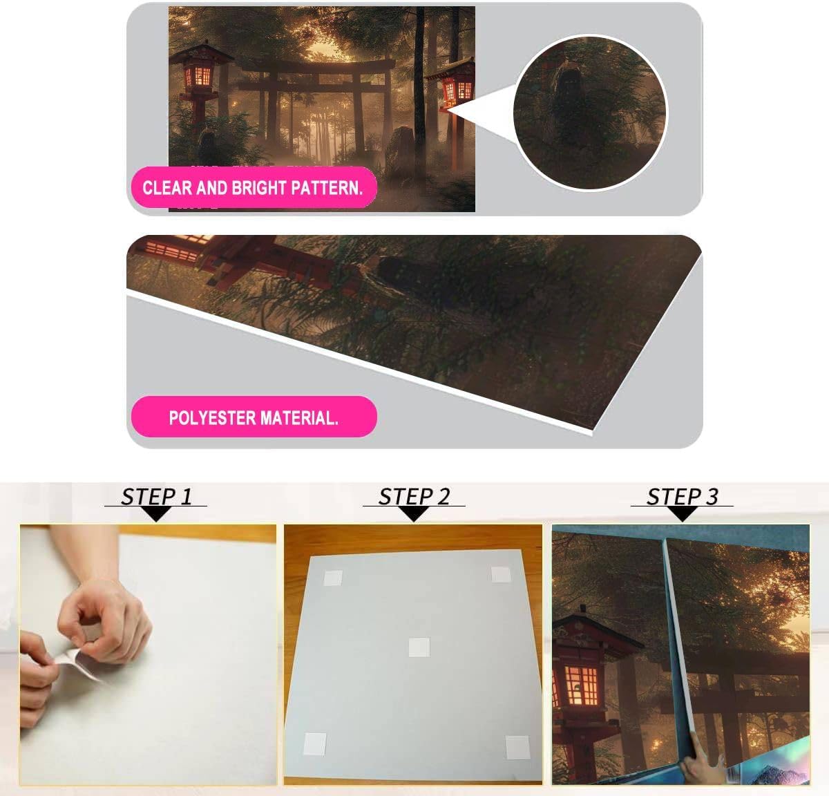 Art Acoustic Panels Self Adhesive 3d rendering an old japanese shrine gate stone 6 Packs Decorative Soundproof Wall Panels Large Sound Absorbing Panels for Home Office 48