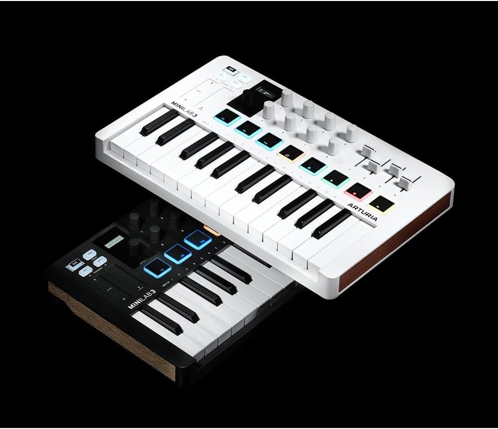 Arturia 231501 MiniLab 3 25-Key MIDI Controller Keyboard White Bundle with CPS Exclusive 26 Month Protection Pack (BEACH-CPS-26M500ATV)