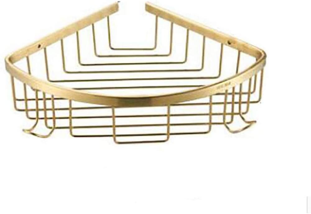 Stainless Steel Shower Basket, Shower Shelf with Brushed Gold Finished Shower Tray Wall Mount for Bathroom Combi Organizer Shampoo Conditioner, Gold