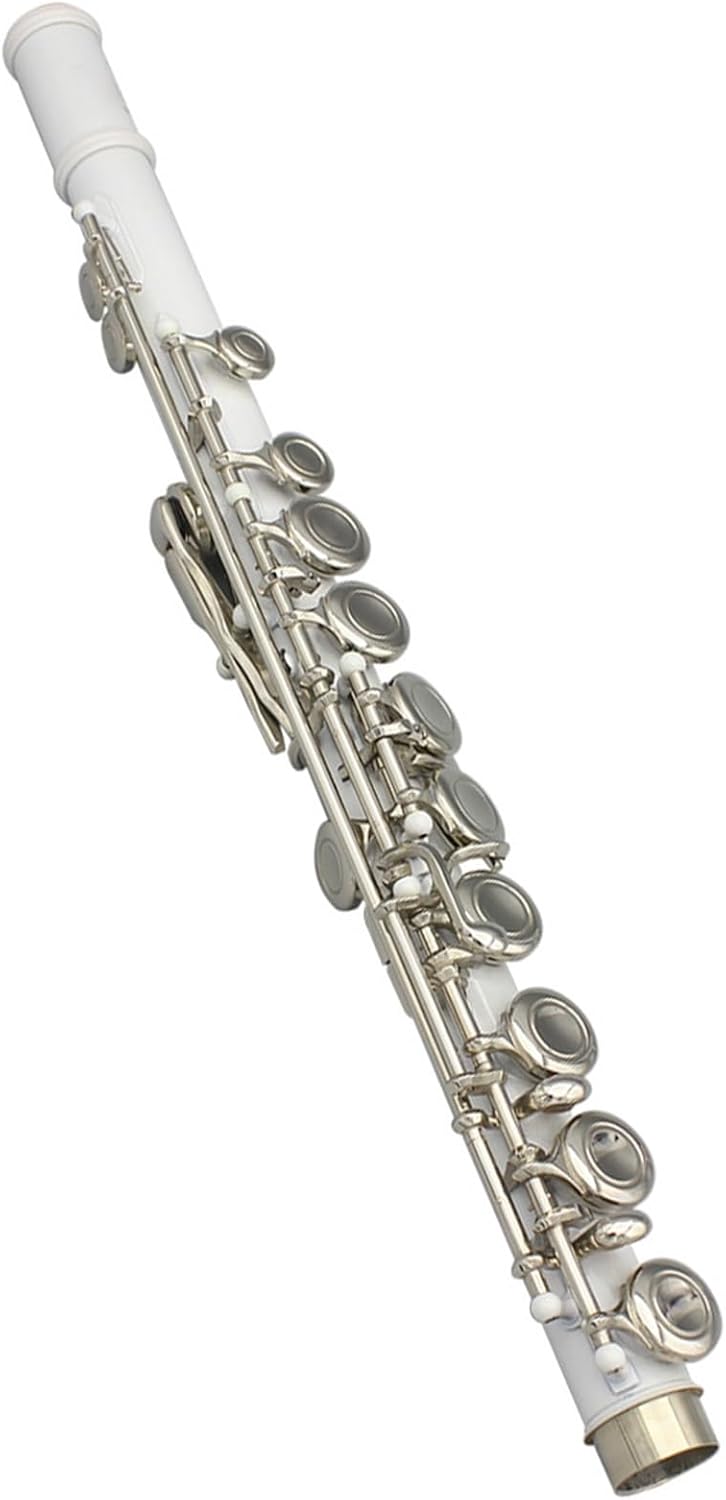 Flute White 16 Holes C Tone Flute with E Key Woodwind Instrument Closed Key Cupronickel Tube Flute Flutes Musical Instruments