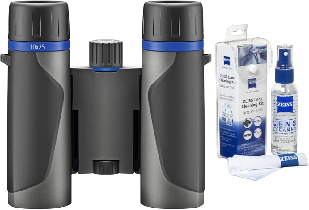 Zeiss 10x25 Terra ED Compact Pocket Binoculars and Zeiss Cleaning Kit Bundle (2 Items)