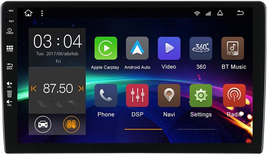 Arzen Android 13.0 Car Stereo – Octa-Core, 4GB RAM + 64GB ROM, Licensed Android Auto, CarPlay, Bluetooth 5.0, 4K Video, DSP Audio, Panoramic Parking, Rear Camera Included – Universal Type