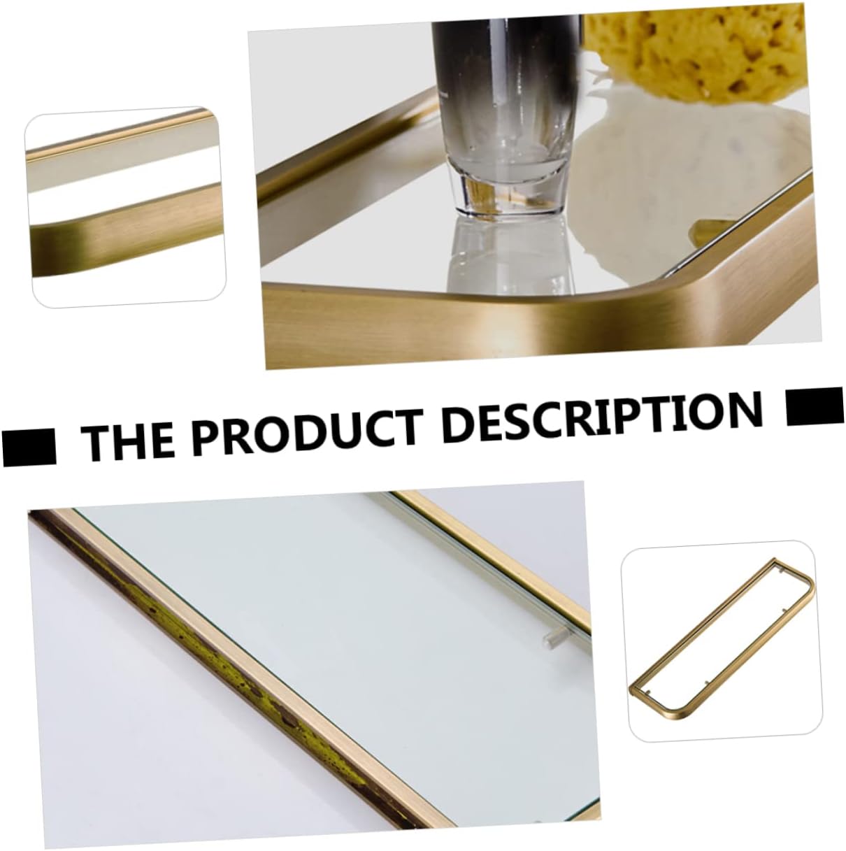 Bathroom Organization Wall Hanging Storage Glass Storage Decor Brass Rack Bronze Finish