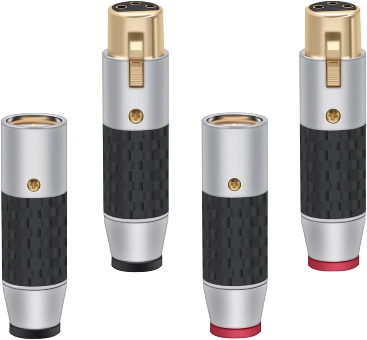 3-Pin X L R Cable Connector Carbon Fiber Black Basics X L R Male Plug Female Jack for Microphone Audio Speaker 20Pcs (Color : 20xD1009F-Red)