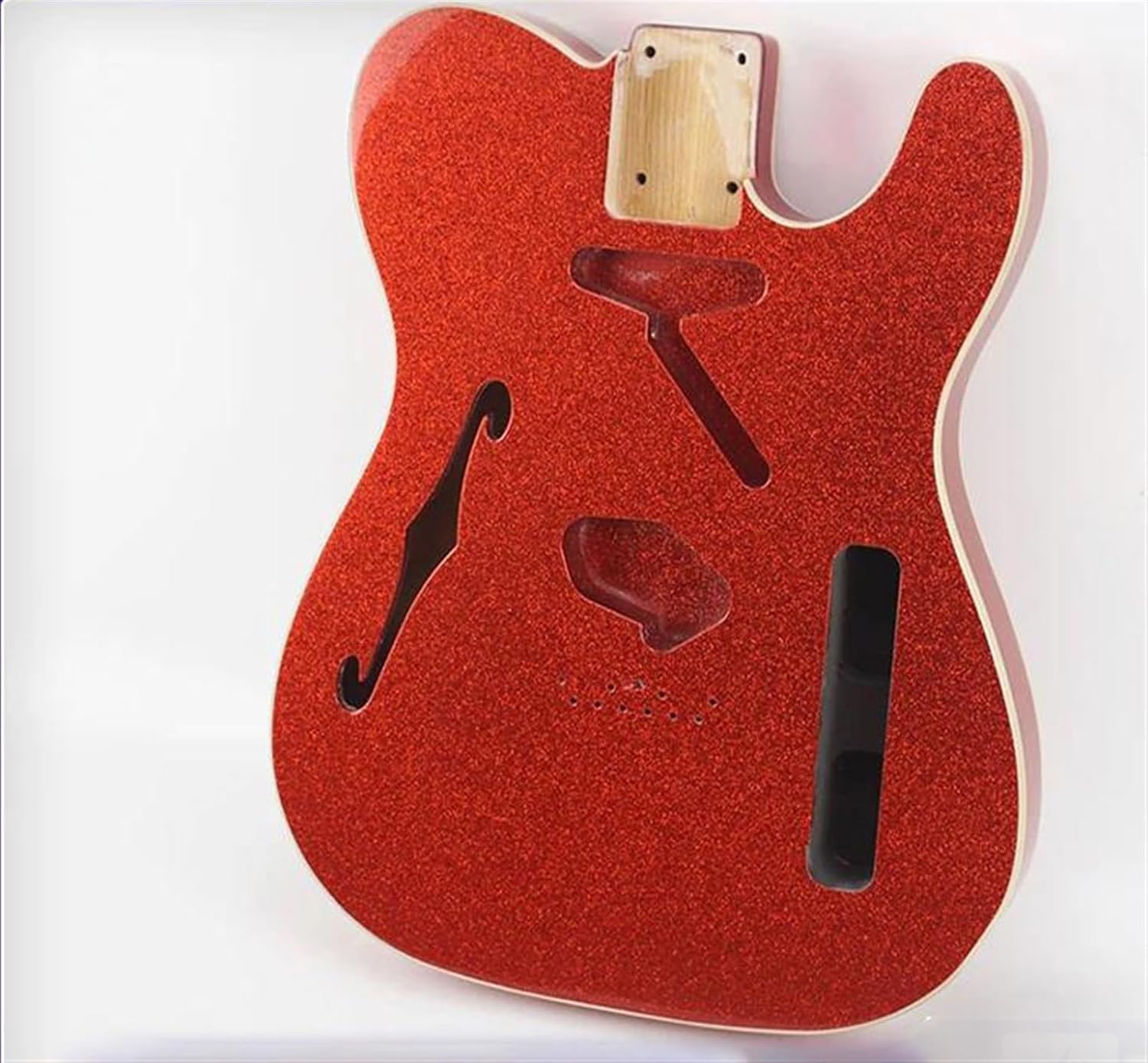 Guitar Body Guitar Replacement Parts Red Electric Guitar Body Alder Wood Large Particle Shiny Paint Guitar Body F Hole Semi Hollow