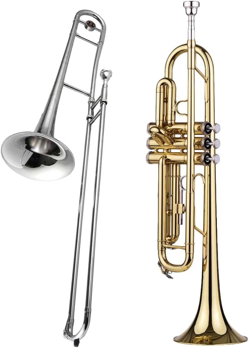 Trumpet Bb B Flat Brass and Silver Trumpet Alto Trombone