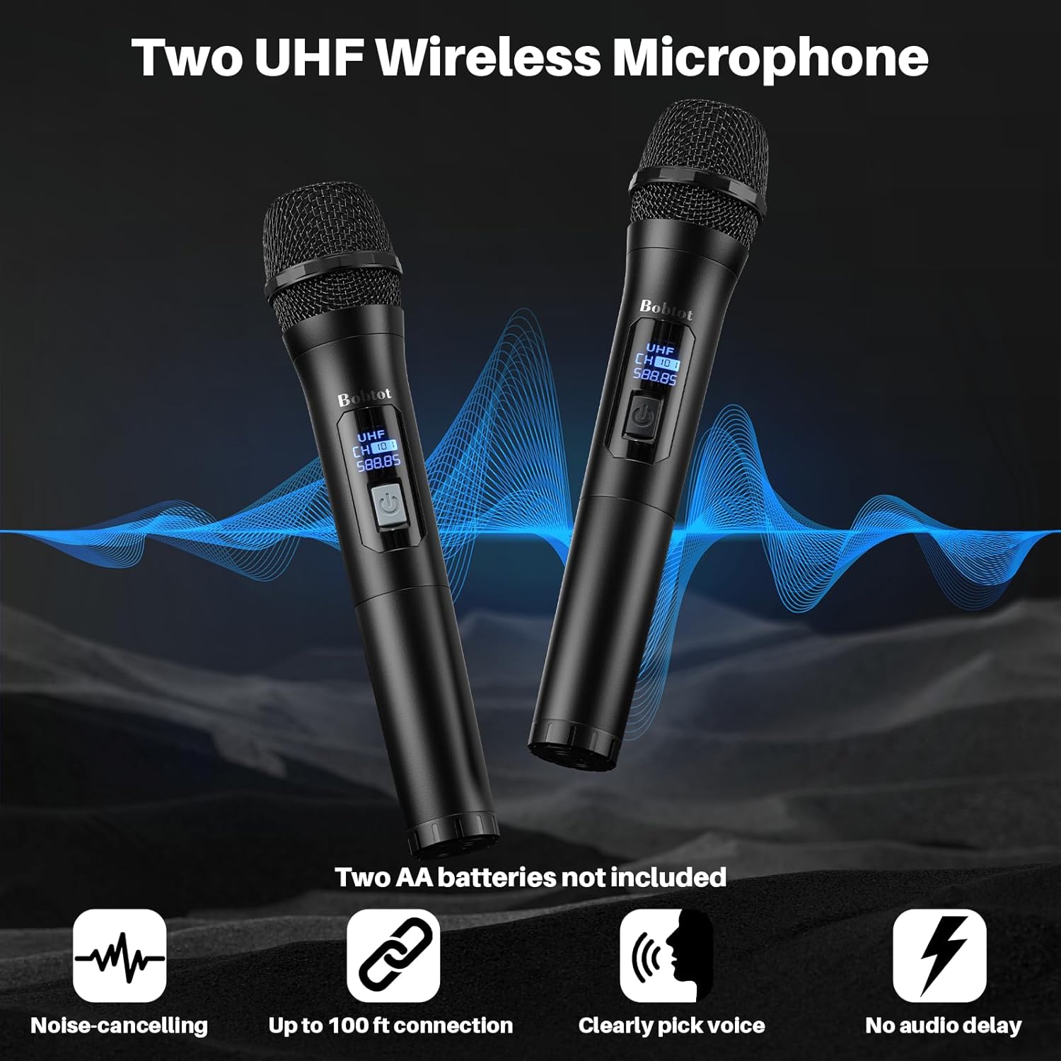 Karaoke Machine, Portable Bluetooth Speaker with 2 Wireless Karaoke Microphones, Karaoke Machine for Adults Kids with Subwoofer, LED Light Support TWS/FM/USB/AUX for Home Party Outdoor