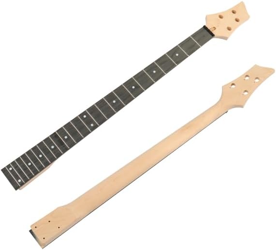 DIY Electric Bass Guitar Kit with Mahogany Body, Ebony Fingerboard and Maple Neck, All Components Included to Build Your Own Electric Guitar