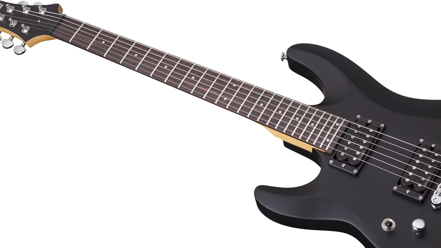 Schecter 433 C-6 Deluxe Left Handed Solid-Body Electric Guitar, Satin Black
