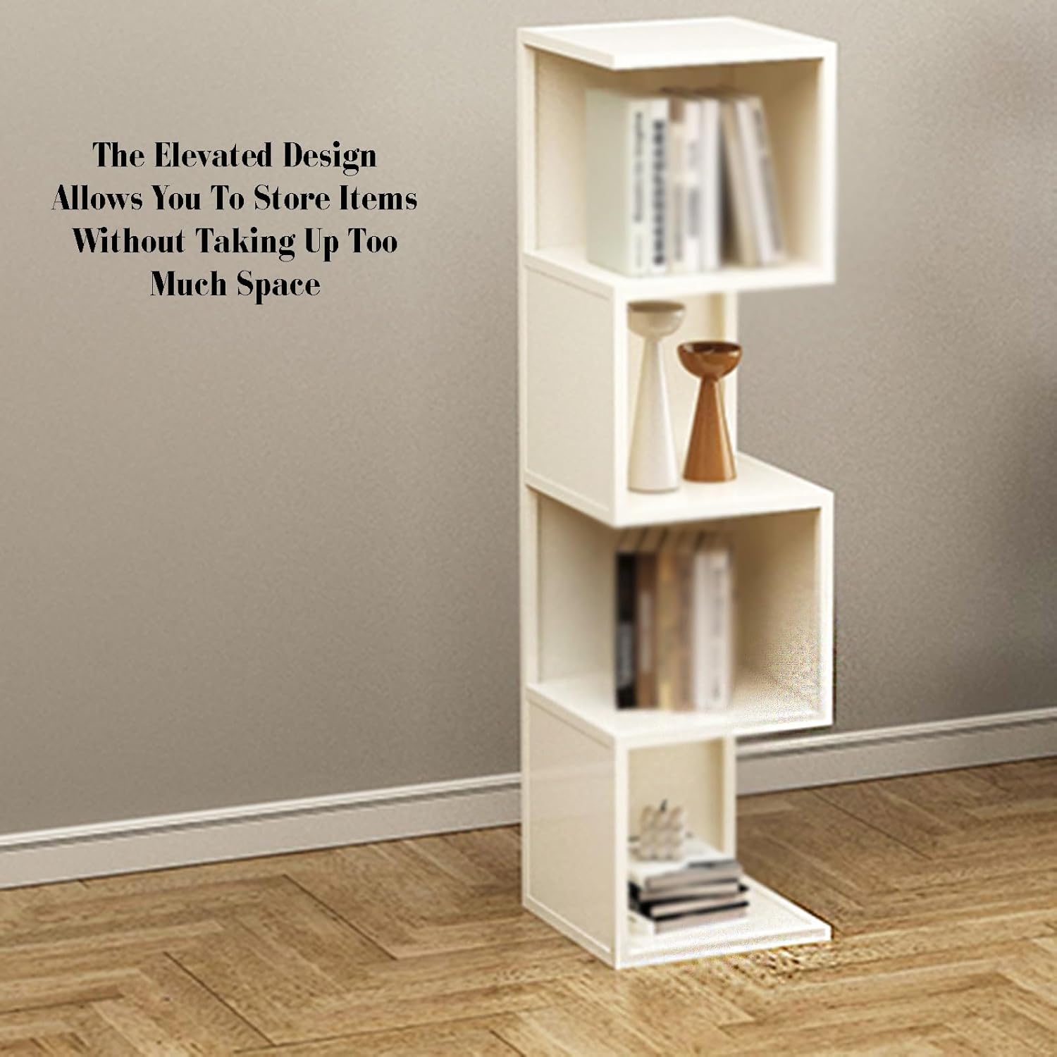 Corner Bookshelf,2-4 Floors Open Shelf Bookcase,Iron Corner Shelf,for Living Room,Bedroom,Convenient for Storing Books and Small Items(White,13.77x13.77x39.76in) (Black 13.77x13.77x52.75in)