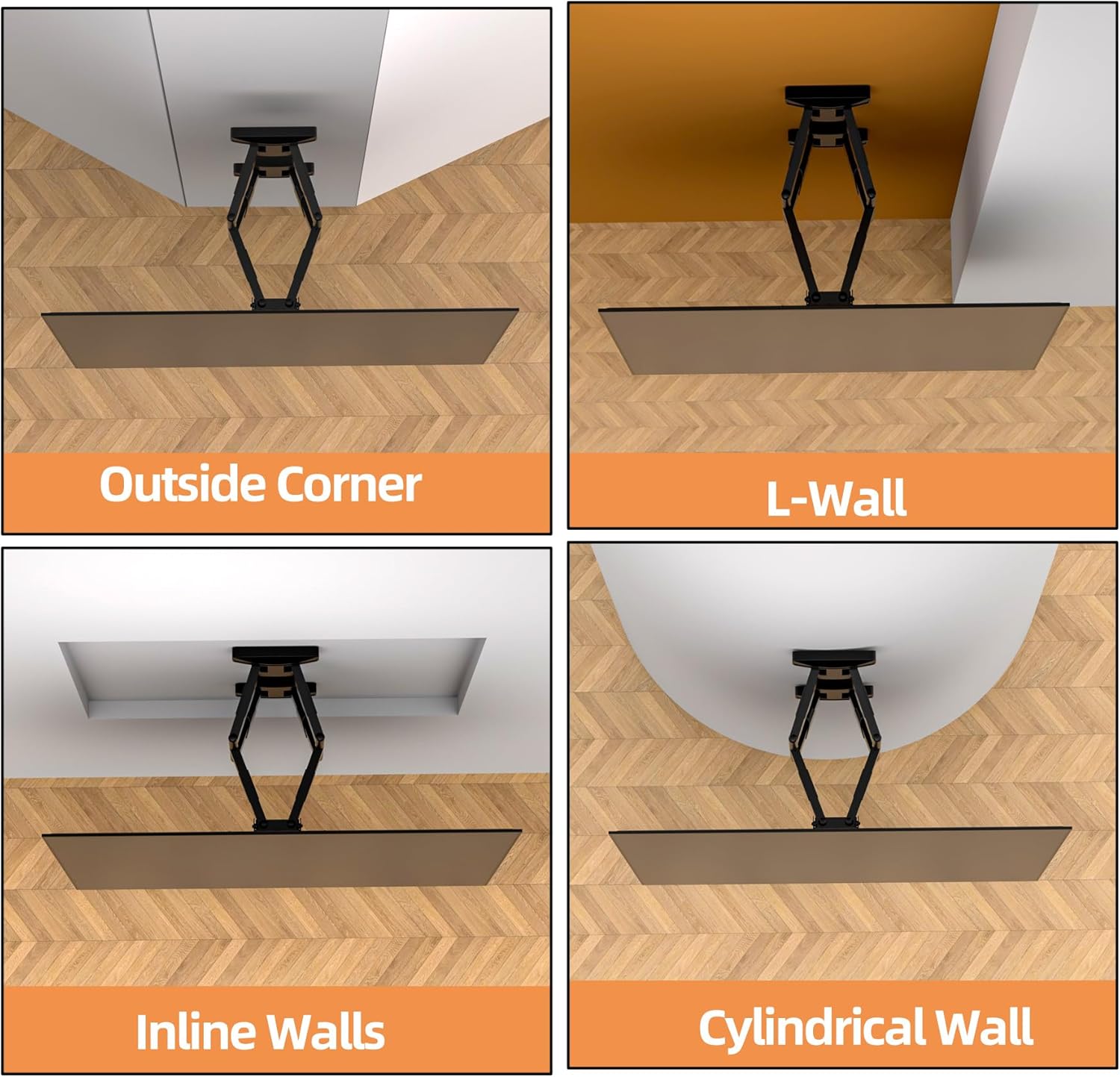 Vertical and Horizontal Rotating Corner TV Wall Mount for 32-65 inch, Landscape to Portrait Corner TV Bracket Hold up to 72 lbs Swivel Tilt Extension Leveling,Max VESA 400x400mm,Black,DY429XZ