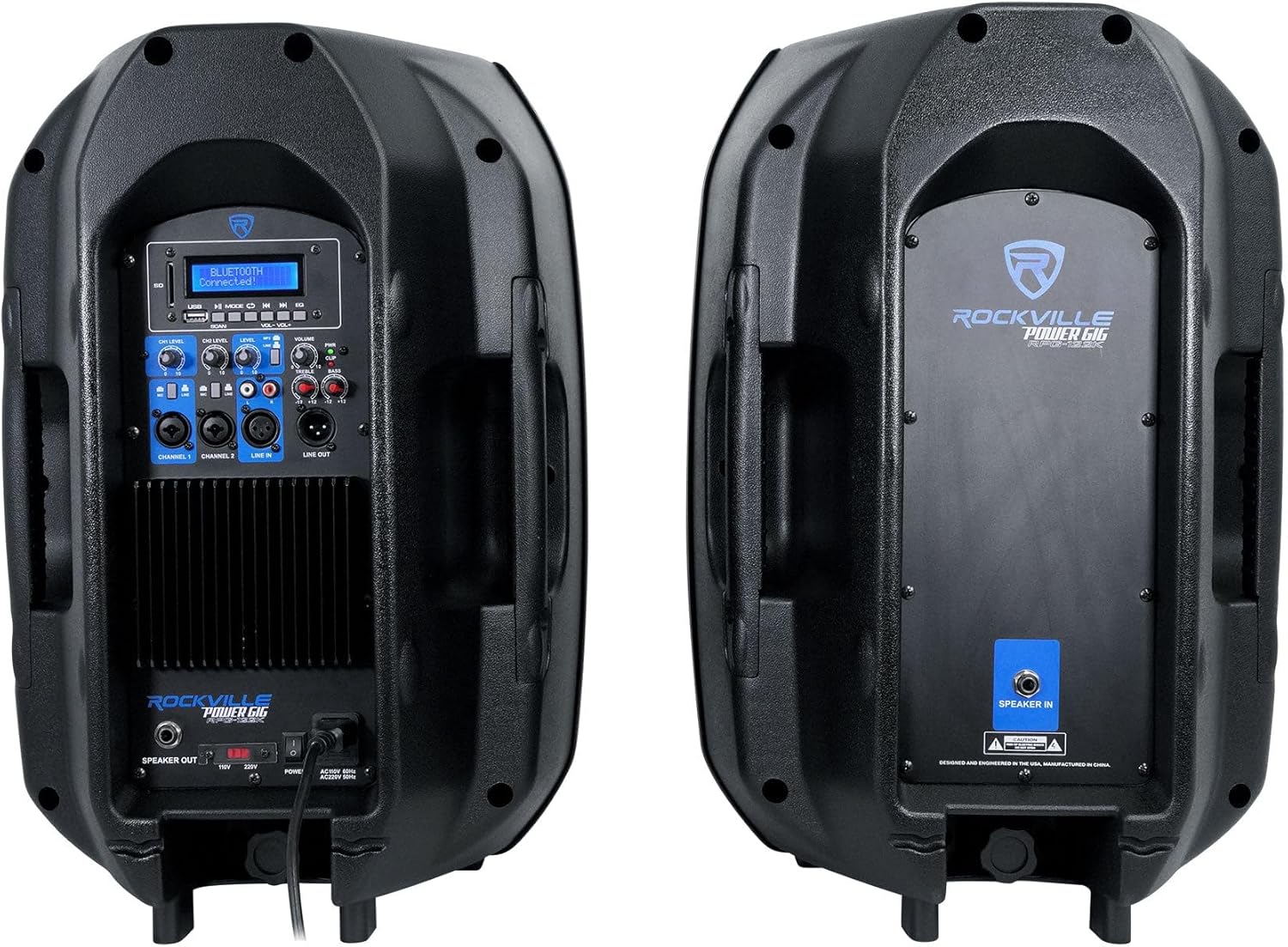 Rockville RPG122K Pro Bundle: (2) 12 in 1000W Peak / 250W RMS Bluetooth Powered PA Speakers, (4) Wireless Handheld Mics, iStand 20 Tablet Tripod, Dual RCA & TRS Cables, YouTube Karaoke System, 5-items