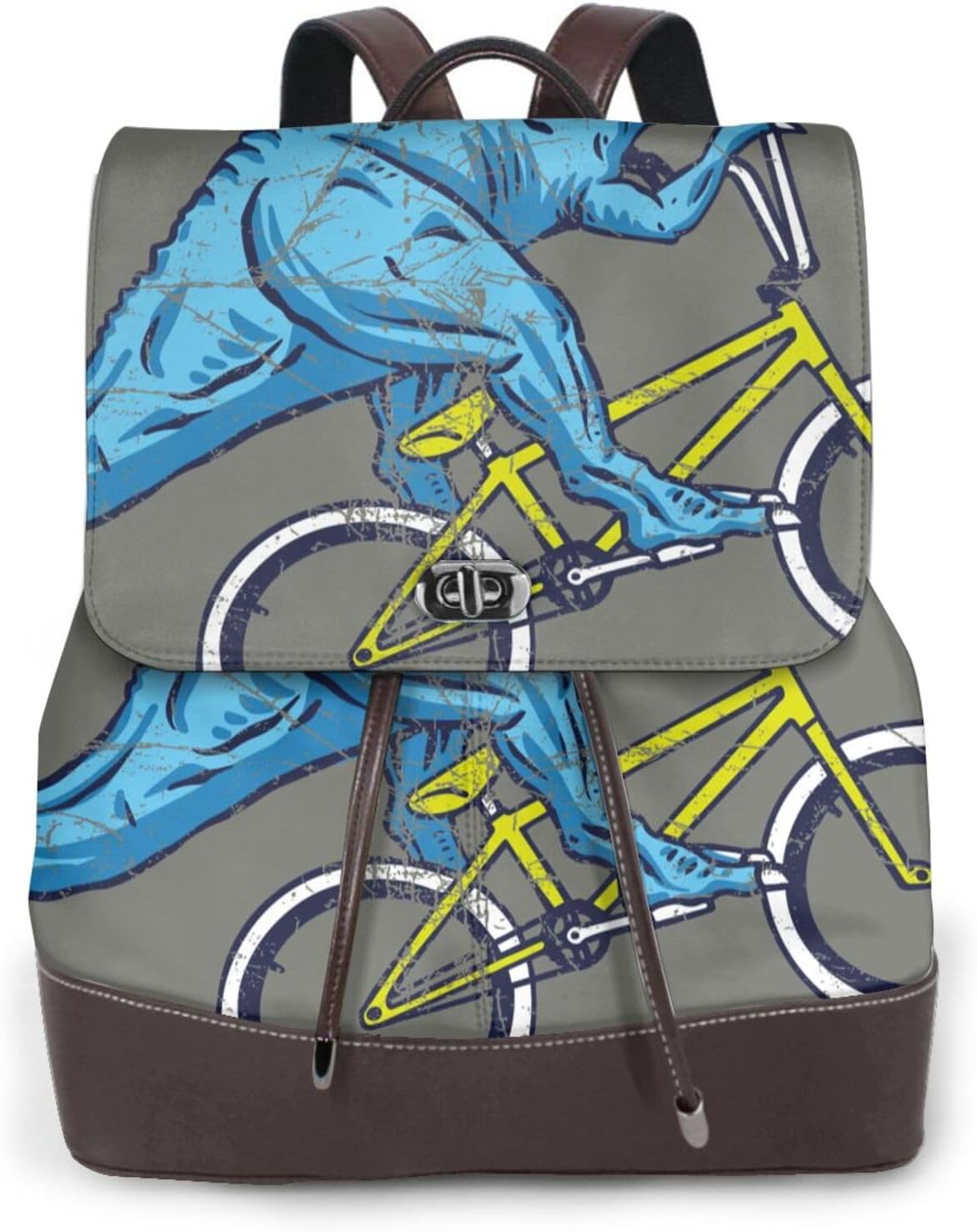 Fun Riding Dinosaur for Womens Backpack Purse Microfiber PU Anti-theft Large Fashion Designer Travel Bag Ladies Shoulder Bags