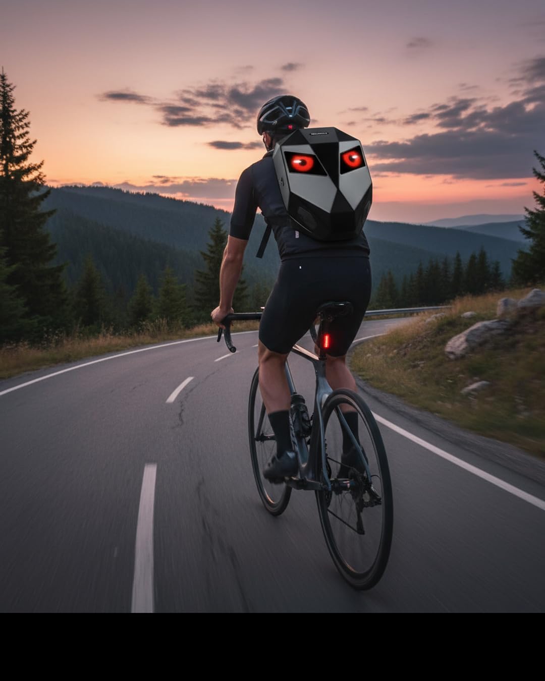 Gelrova Music Cycling Backpack [Battery not included] - LED Bicycle Backpack With Speakers, Expandable Helmet Storage (14.8L→25.2L) for Scooter, 15-16